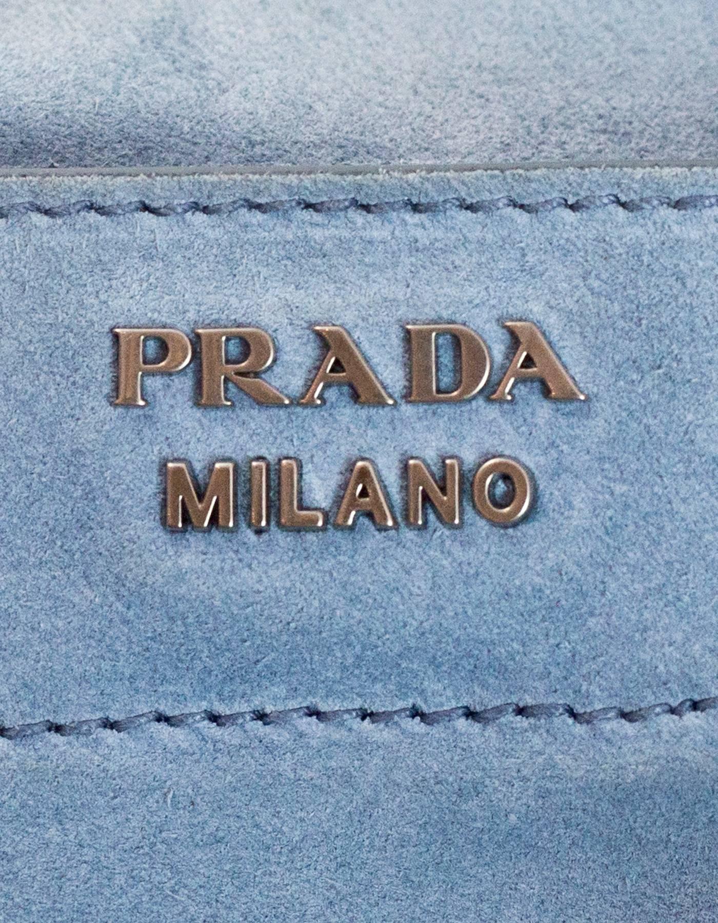 Prada Grey Small Glace Calf Etiquette Shopper Tote Bag  5