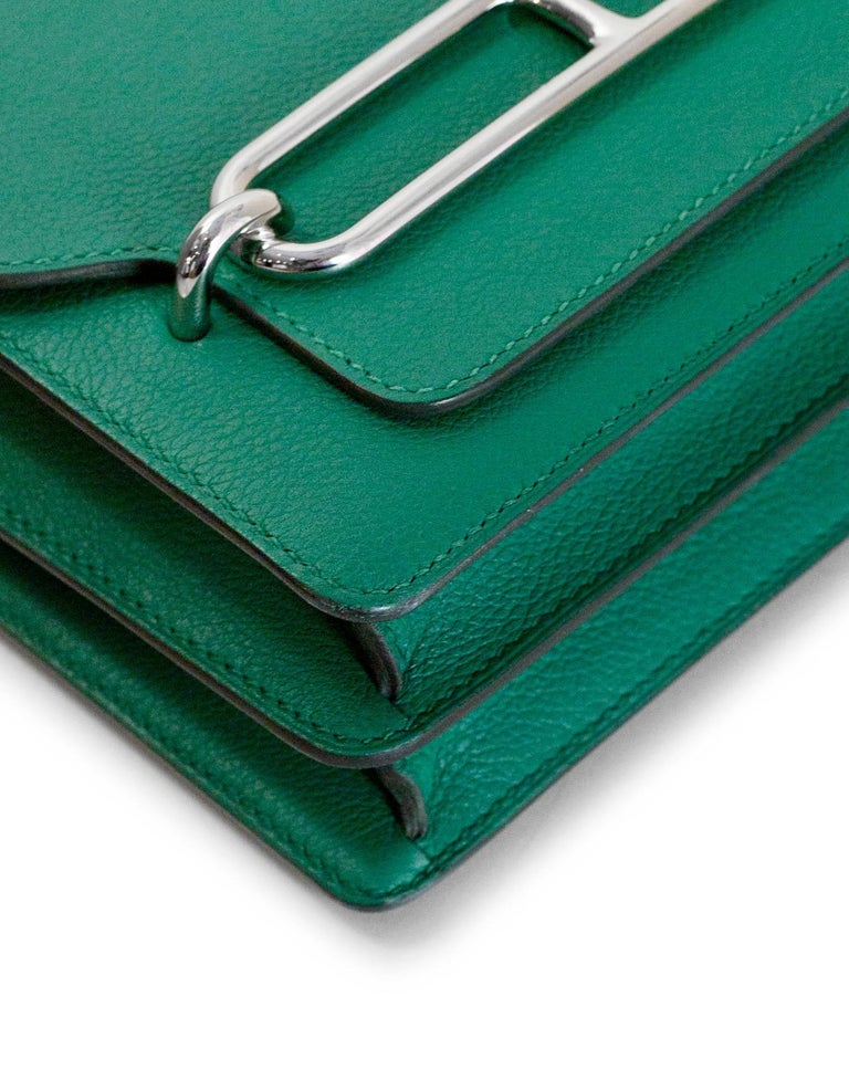 Hermes Green Evercolor Mini Sac Roulis Crossbody Bag, 2017 For Sale at