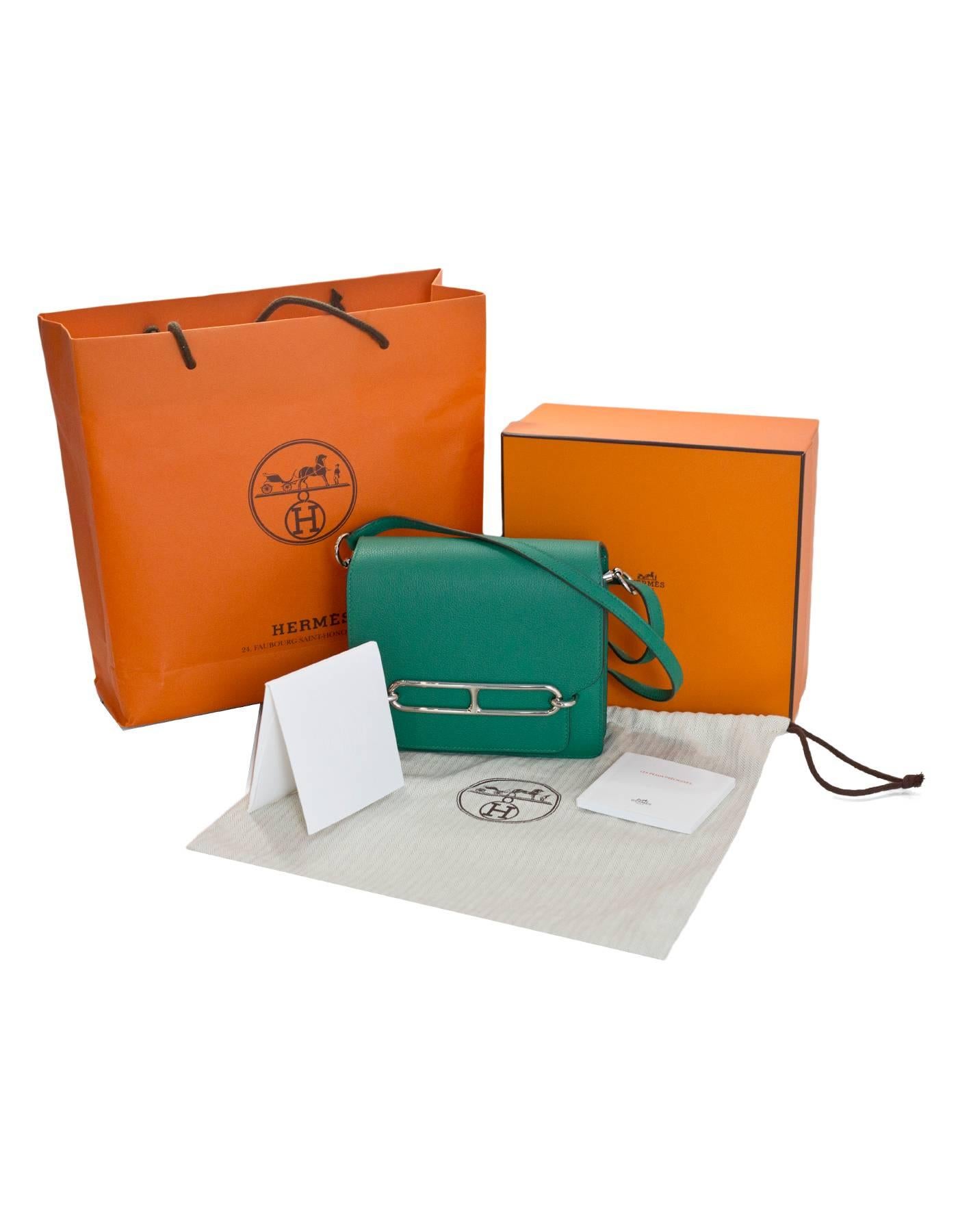 Hermes Green Evercolor Mini Sac Roulis Crossbody Bag, 2017  2