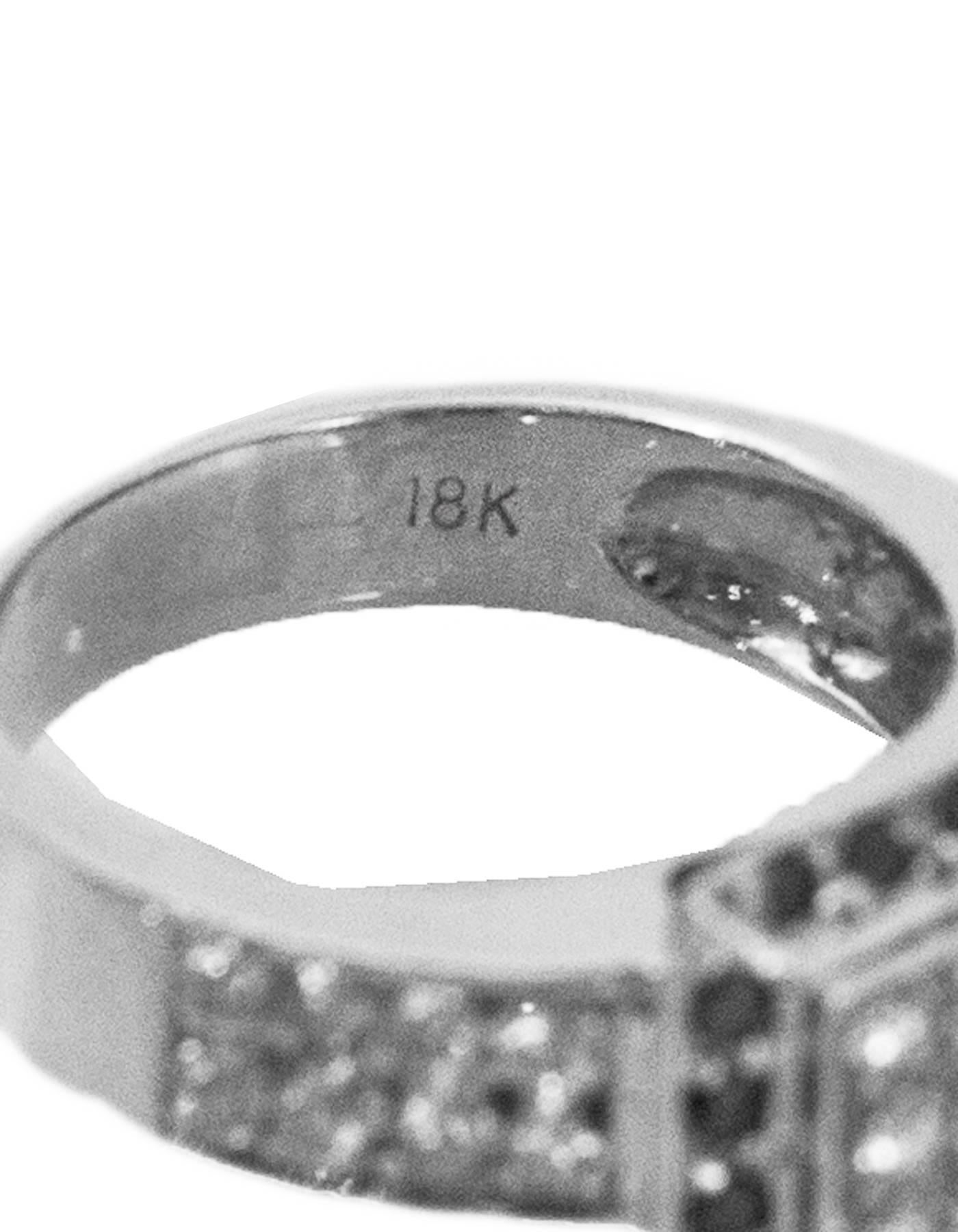18 Karat White Gold and Pave Diamond Engagement Ring 1