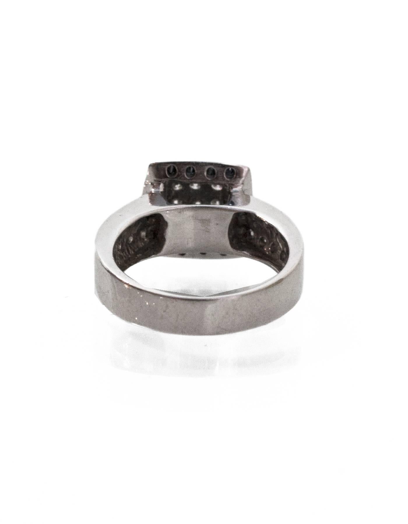Women's 18 Karat White Gold and Pave Diamond Engagement Ring