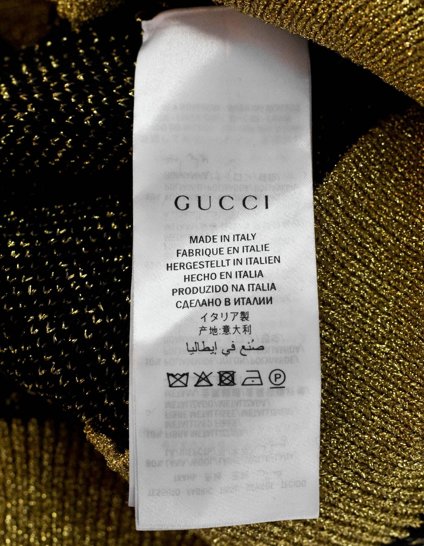 Gucci 2018 Black & Gold Guccy Sega Sweater In Good Condition In New York, NY