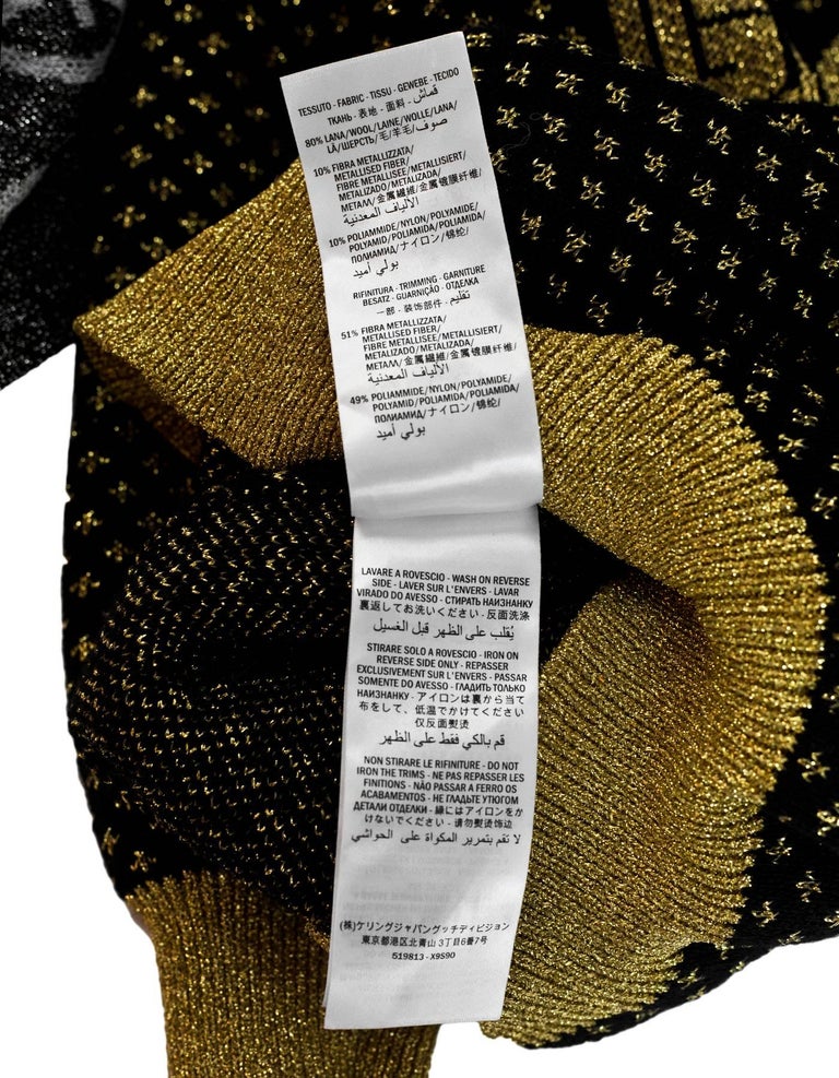 Gucci 2018 Black and Gold Guccy Sega Sweater For Sale at 1stDibs | guccy  sweater, black and gold sweater, black and gold gucci sweater