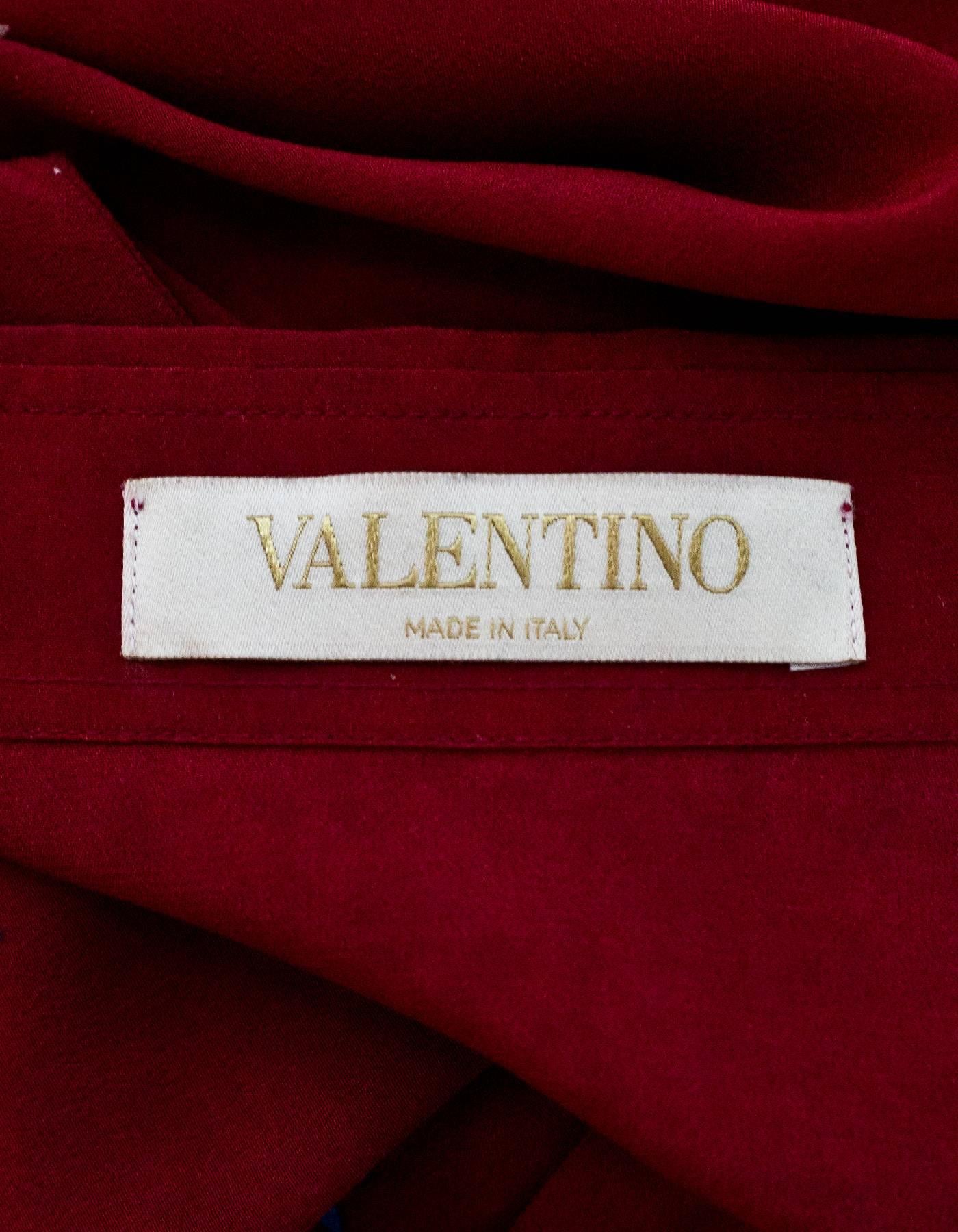 Valentino Rust Silk Blouse Sz 4 In Excellent Condition In New York, NY