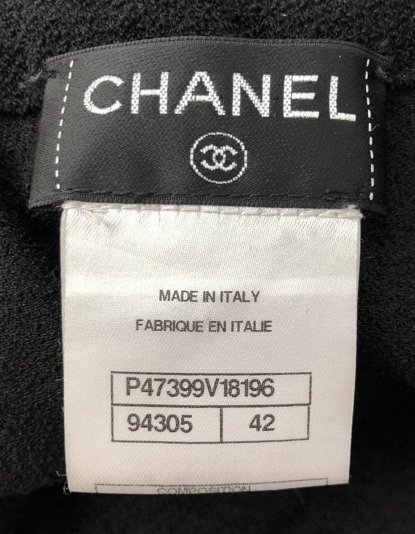 Women's Chanel Black Wool Dress Sz FR42