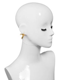 Gabriella Kiss 18k Yellow Gold Plated Vermeil Cupid Pierced Earrings