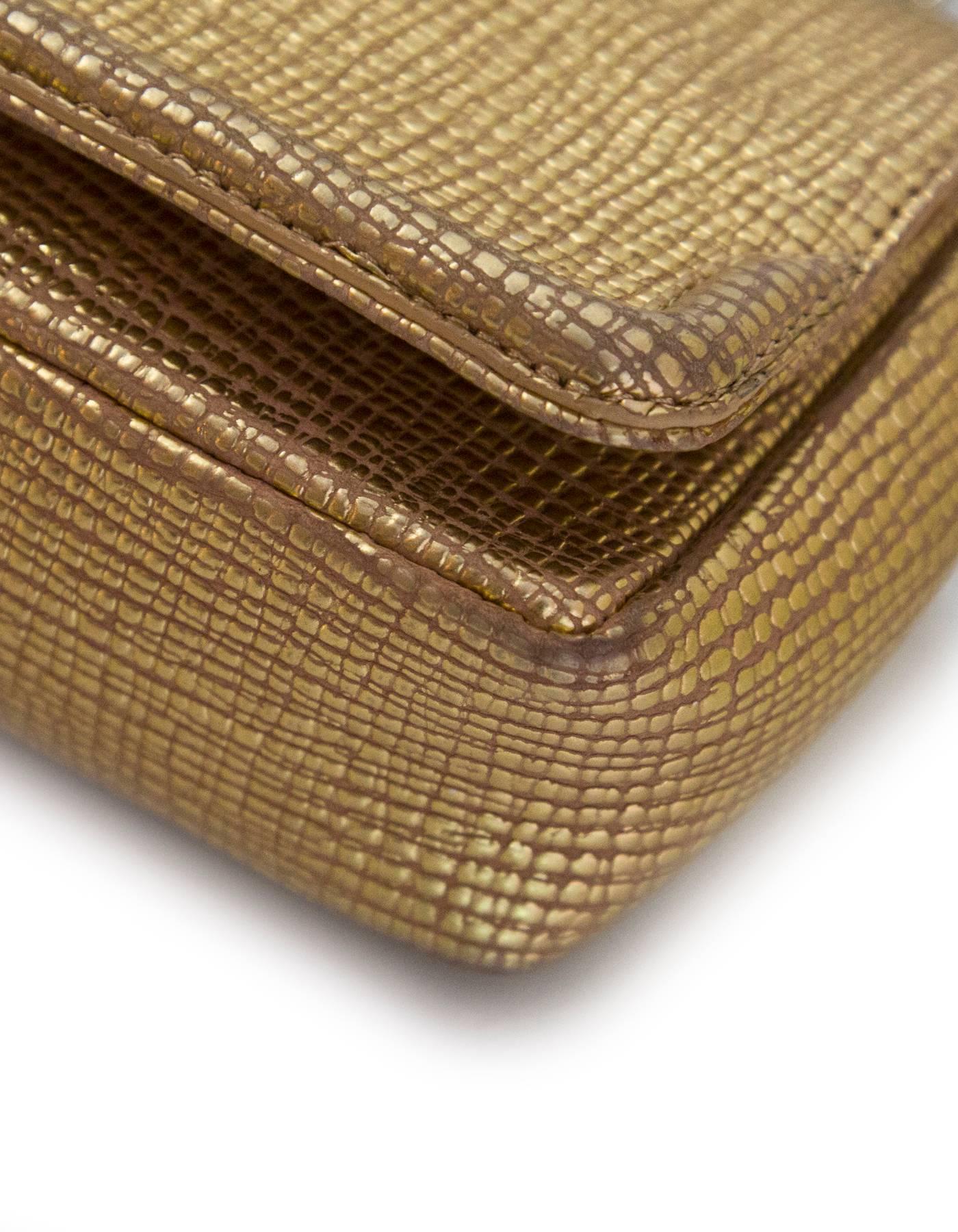 Christian Louboutin Gold Artemis Fringe Shoulder Bag w. Dust Bag In Excellent Condition In New York, NY