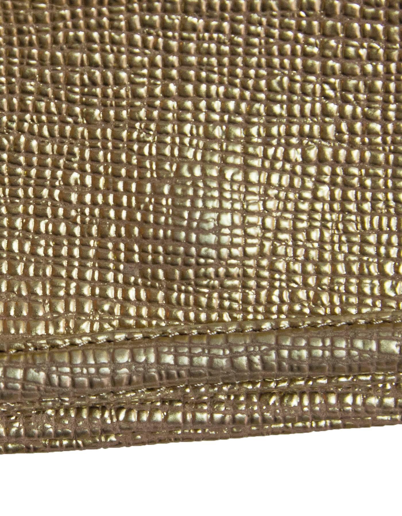 Women's Christian Louboutin Gold Artemis Fringe Shoulder Bag w. Dust Bag