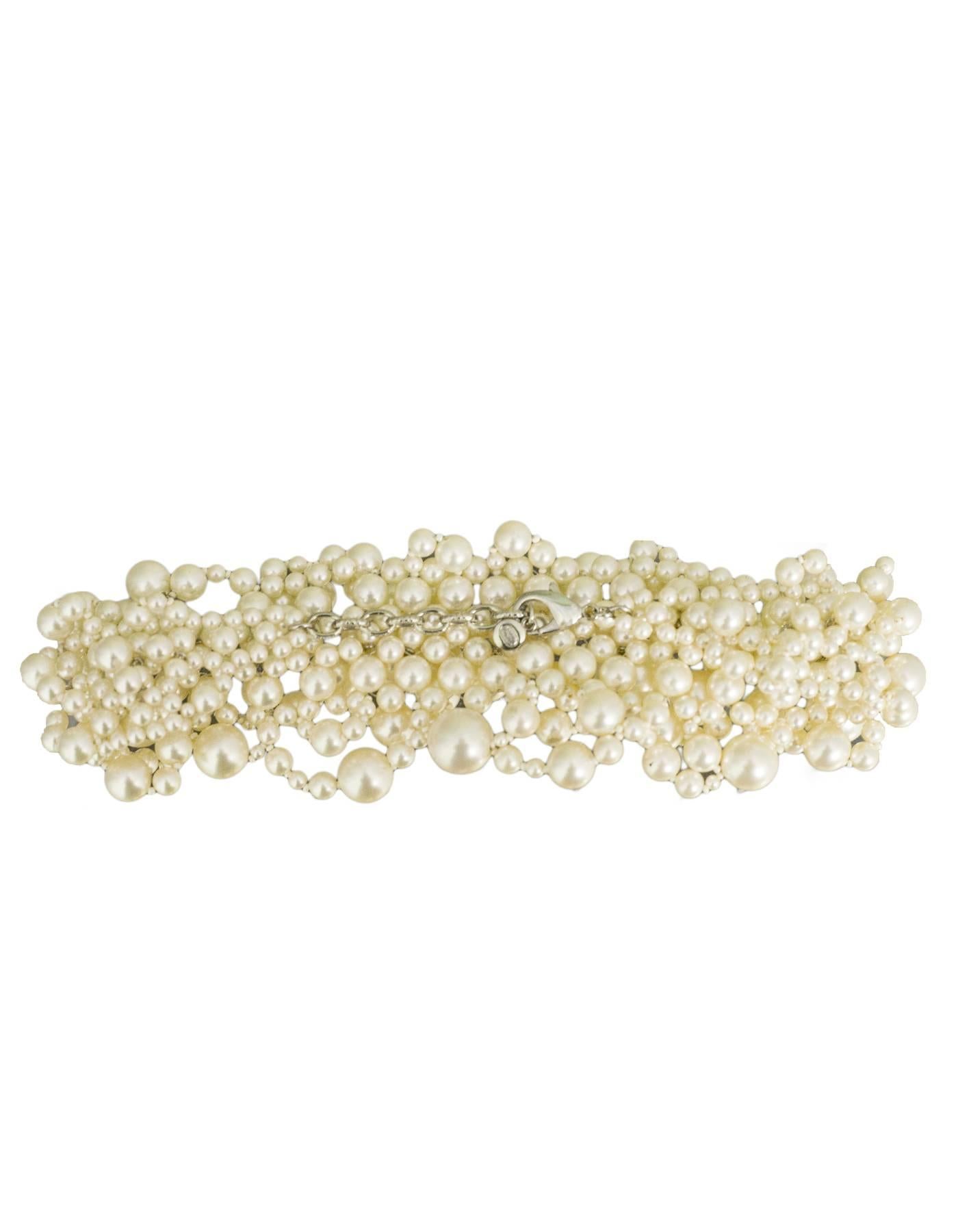 Chanel 2013 Ivory Faux Pearl Bubble Choker Necklace In Excellent Condition In New York, NY