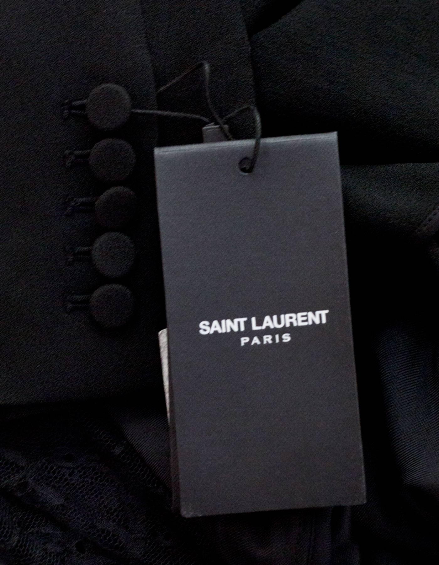 Saint Laurent Black Lace Dress Sz FR40 NWT 4