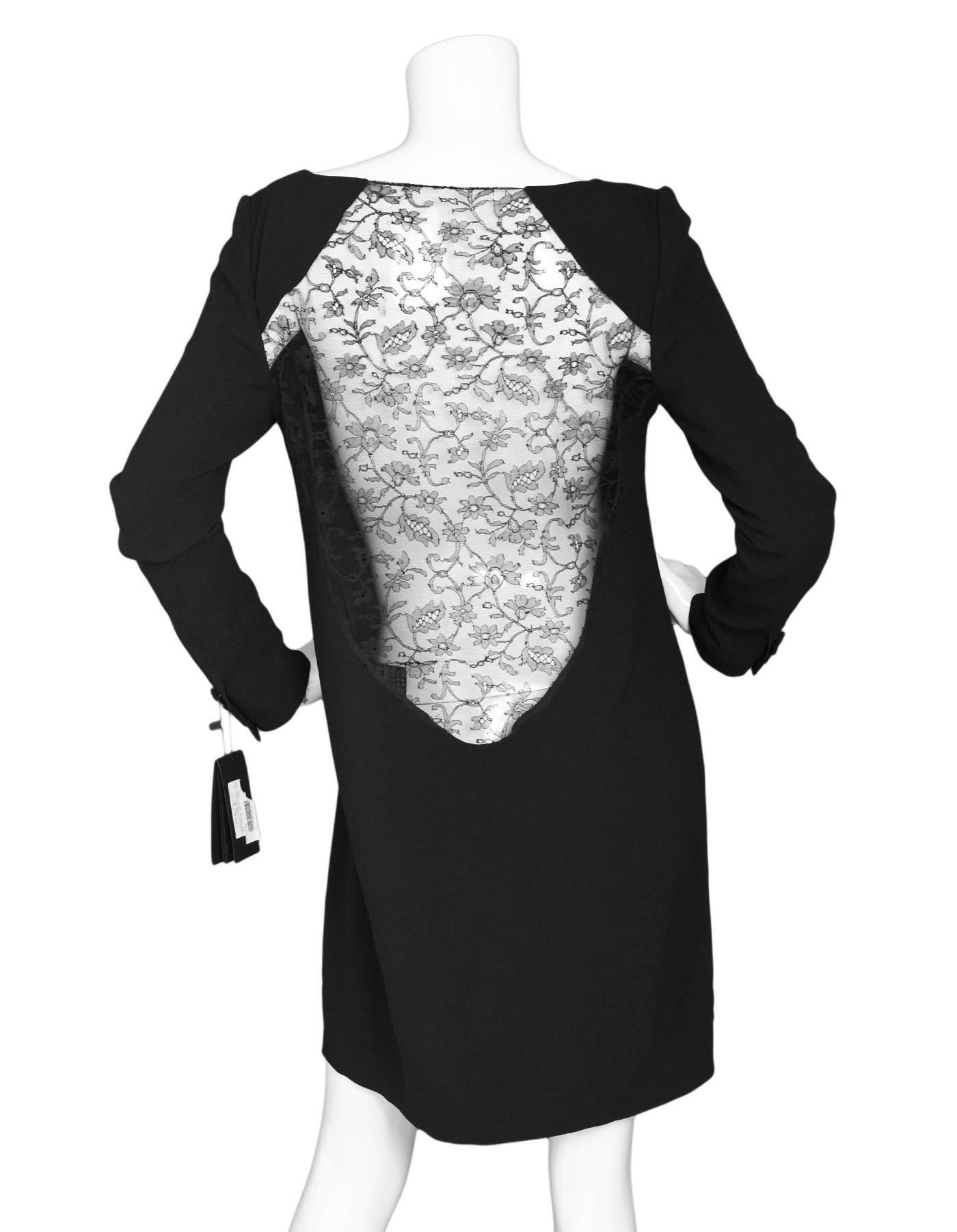 Saint Laurent Black Lace Dress Sz FR40 NWT In Excellent Condition In New York, NY