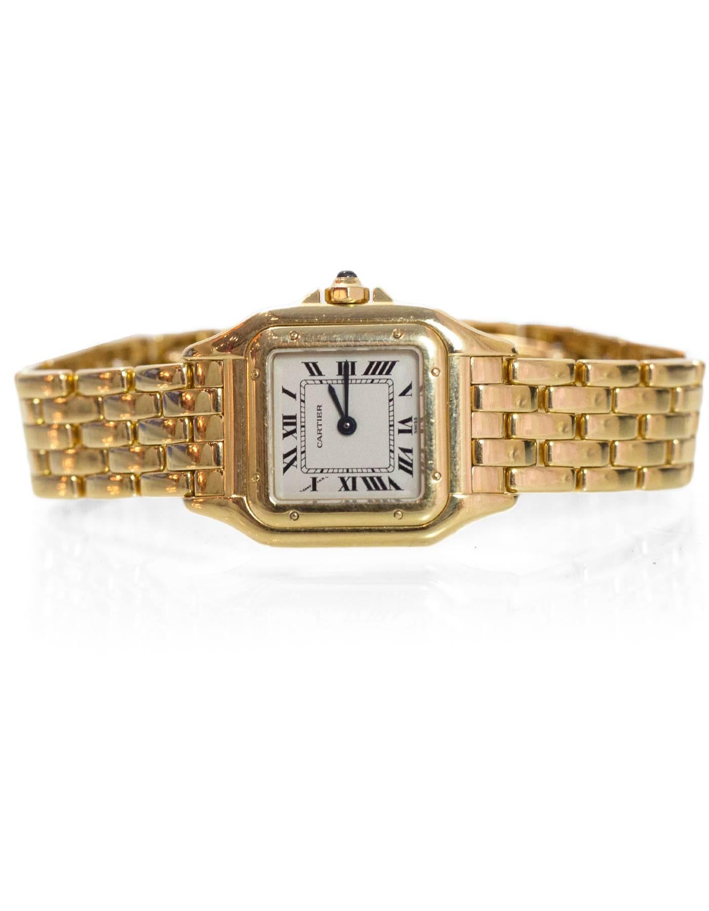 Cartier 18k Yellow Gold Small Panthere de Cartier Watch  In Excellent Condition In New York, NY