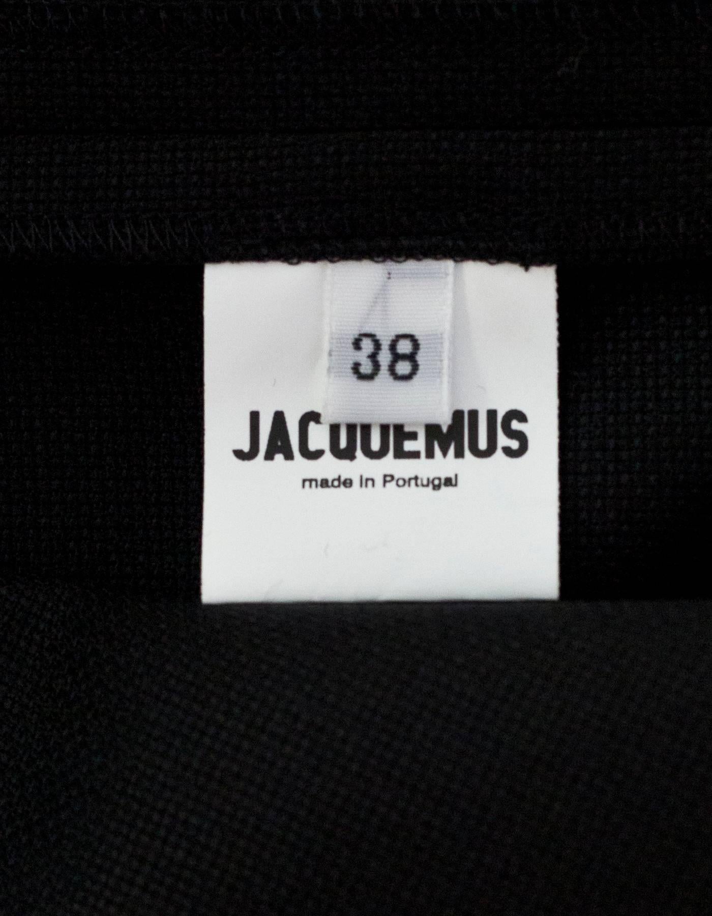 Jacquemus Black & Navy Wool La Robe Madame Midi Dress Sz FR38 2