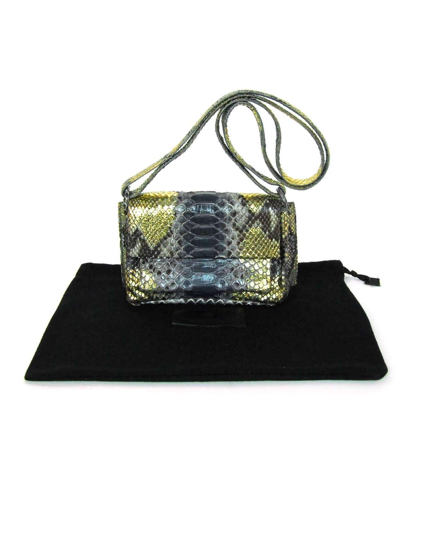 Nancy Gonzalez Grey & Gold Python Crossbody Bag w. Dust Bag rt. $2, 750 3