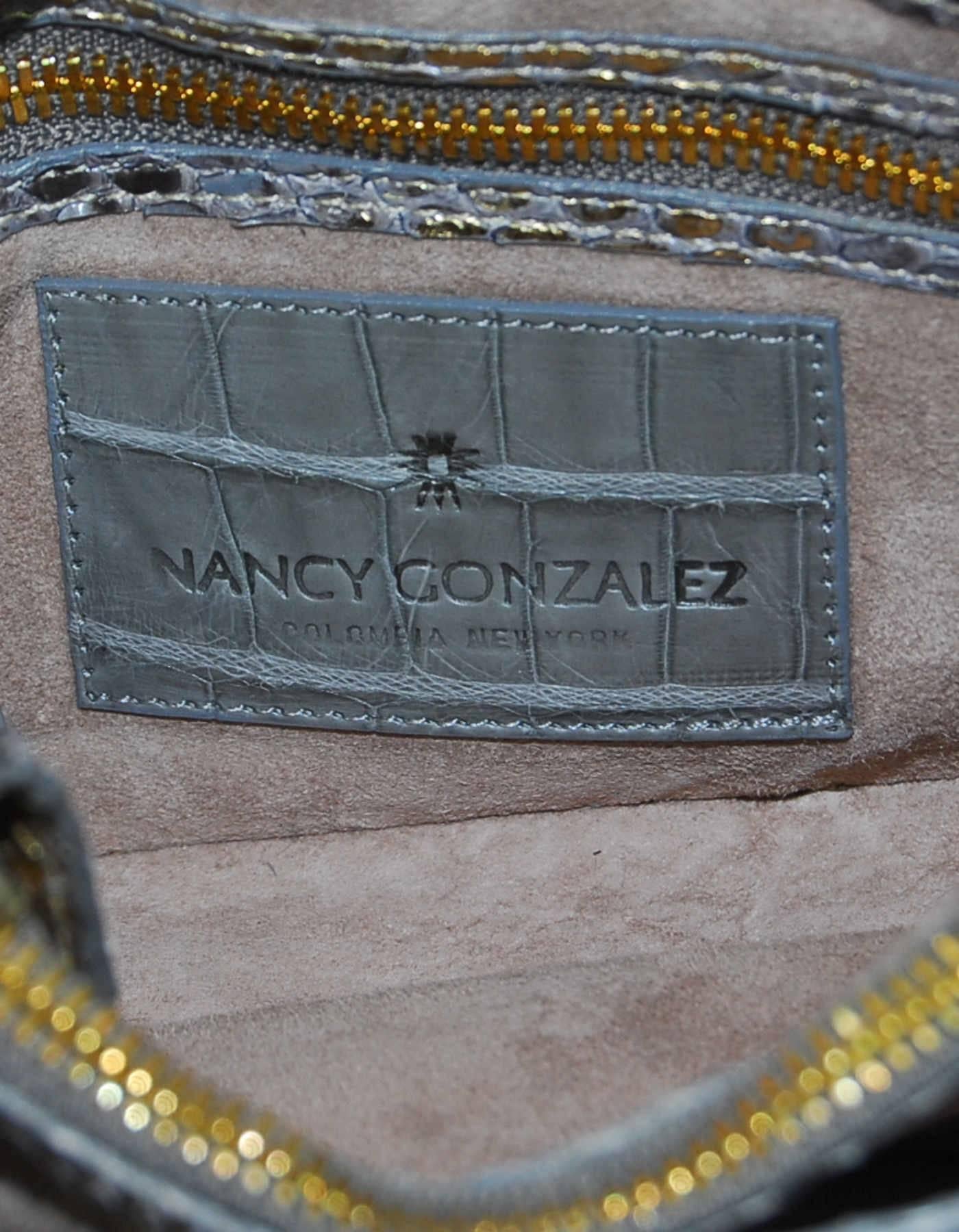 Nancy Gonzalez Grey & Gold Python Crossbody Bag w. Dust Bag rt. $2, 750 1