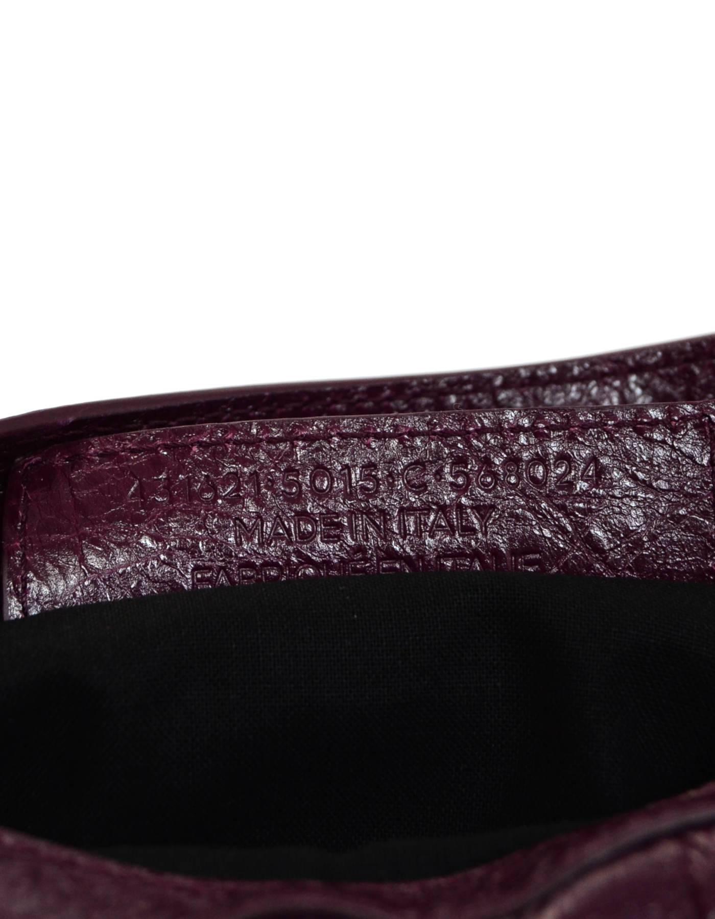 Women's Balenciaga '16 Burgundy Distressed Leather Classic City S Small Crossbody Bag