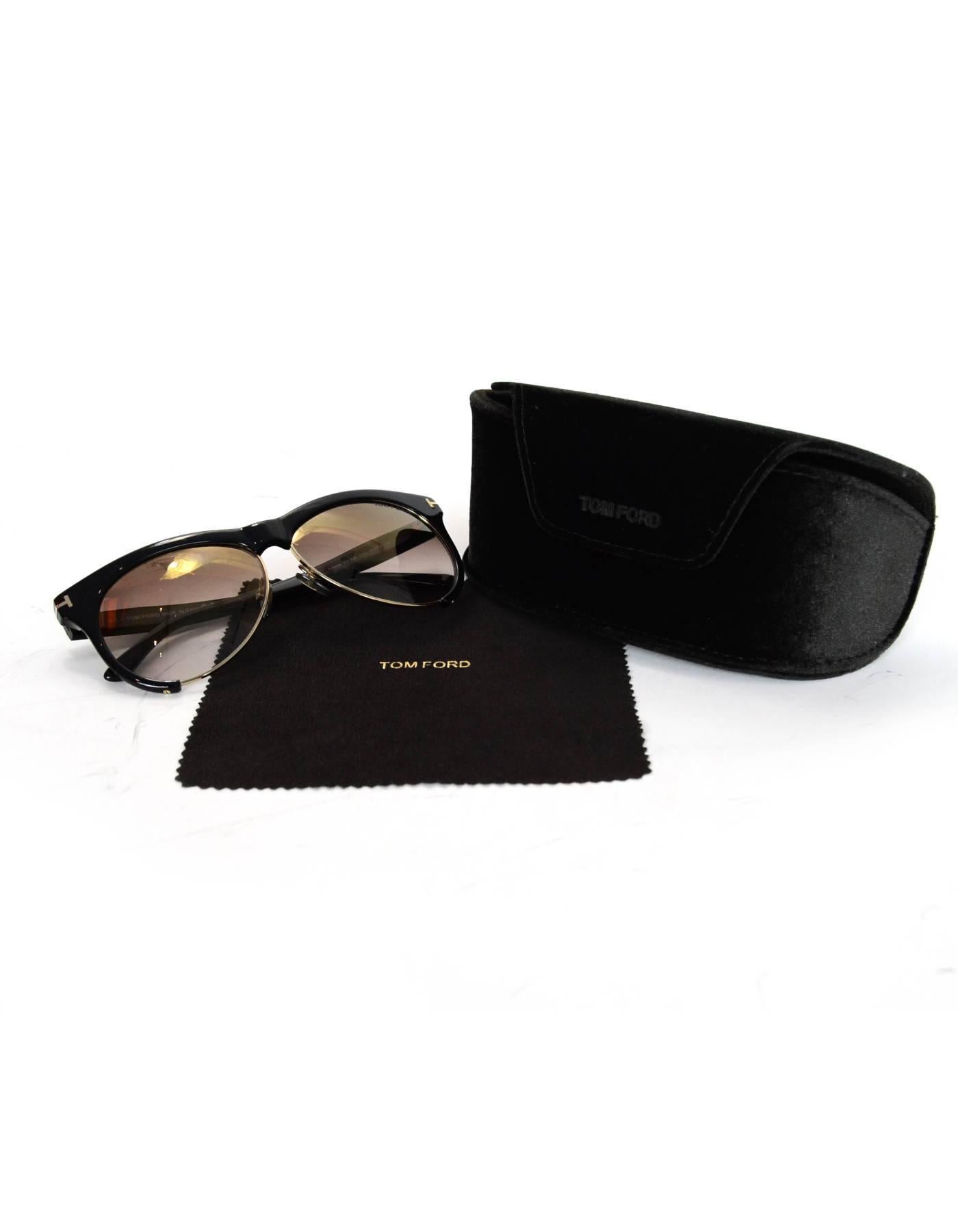 Women's Tom Ford Black Leona Sunglasses with Case 