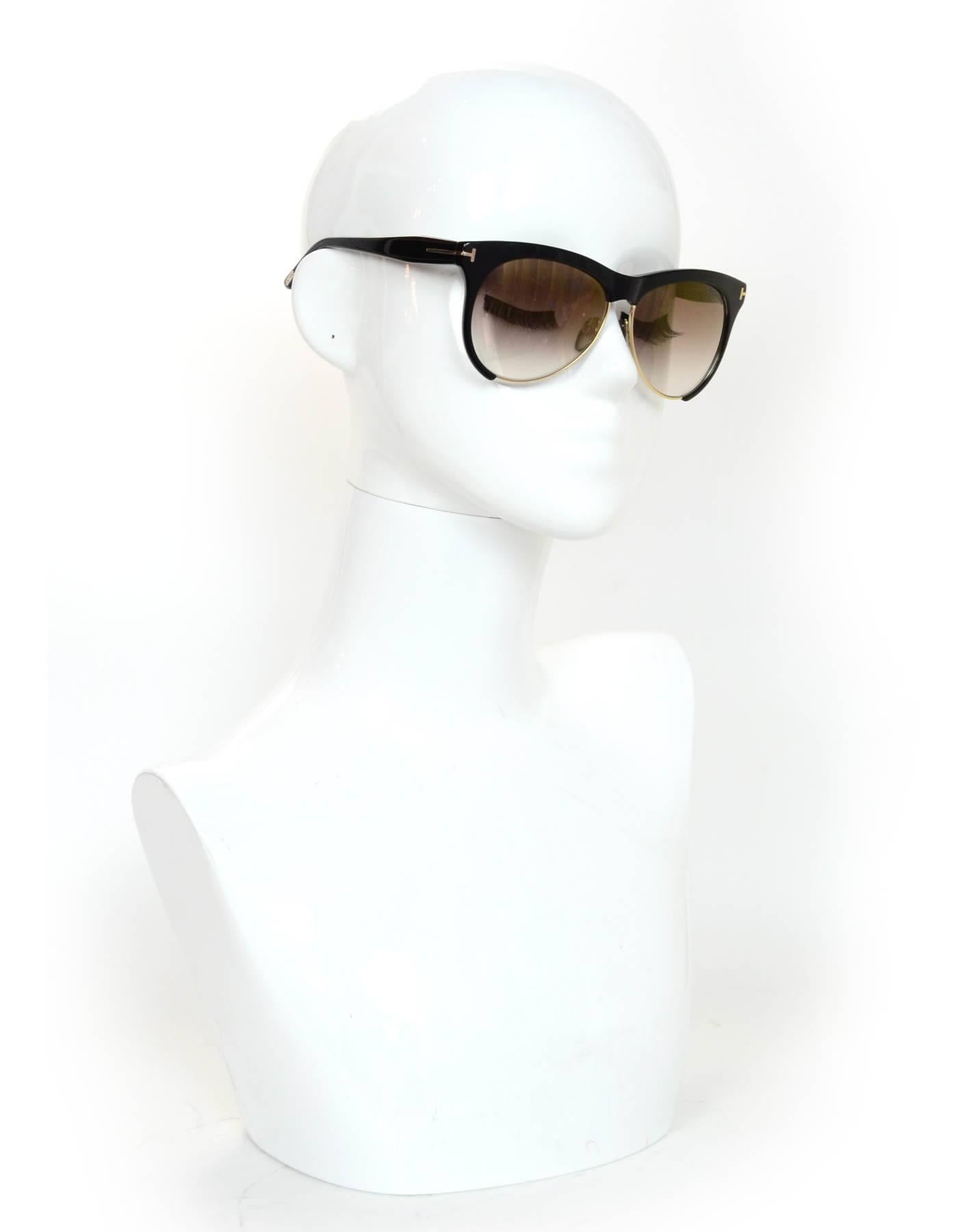 Tom Ford Black Leona Sunglasses 

Made In: Italy
Color: Black
Materials: Resin, metal
Overall Condition: Excellent pre-owned condition with the exception of light surface marks
Includes: Tom Ford case

Measurements:
Length Across: 5.5