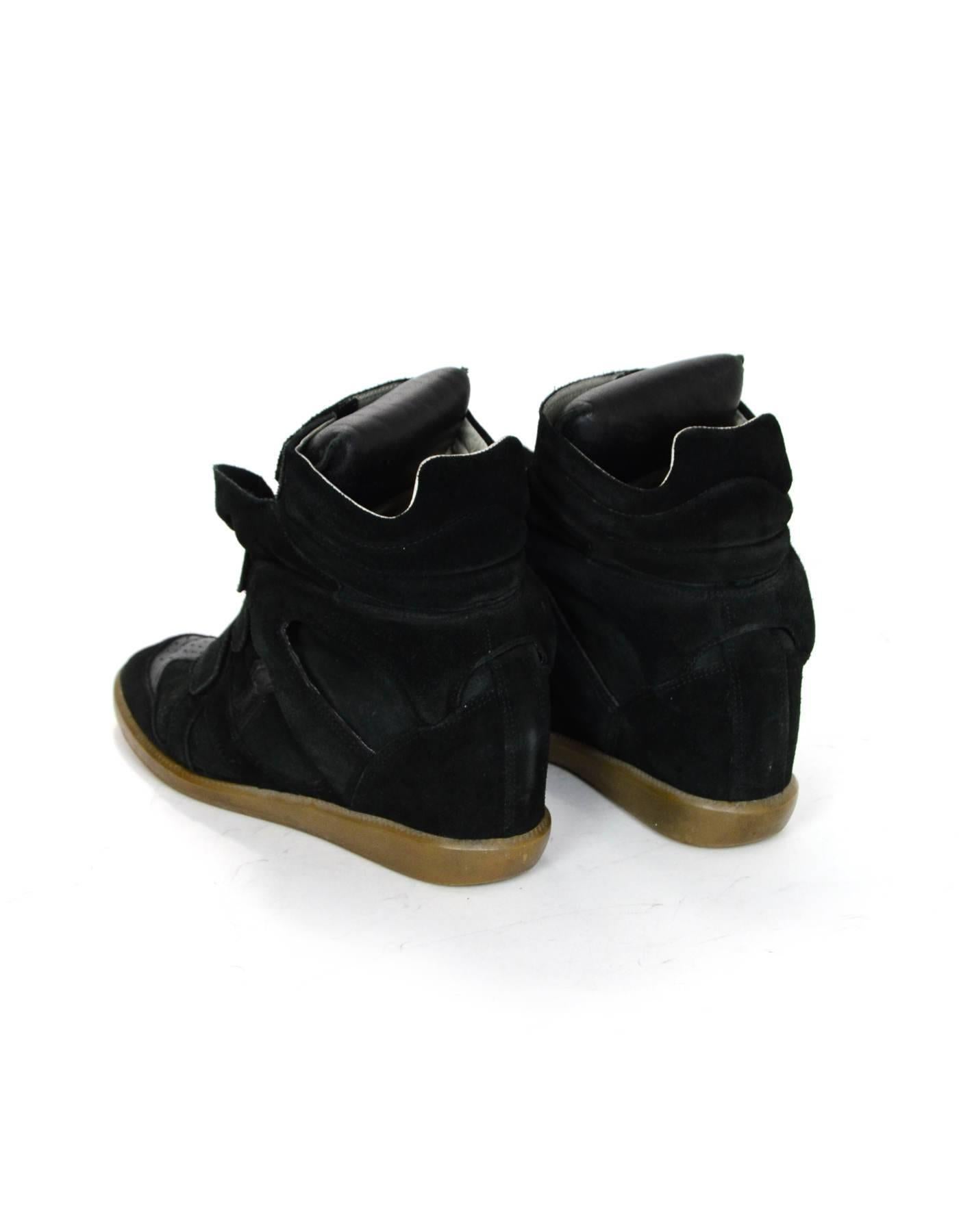 Women's Isabel Black Leather & Suede Beckett Sneakers Sz 39