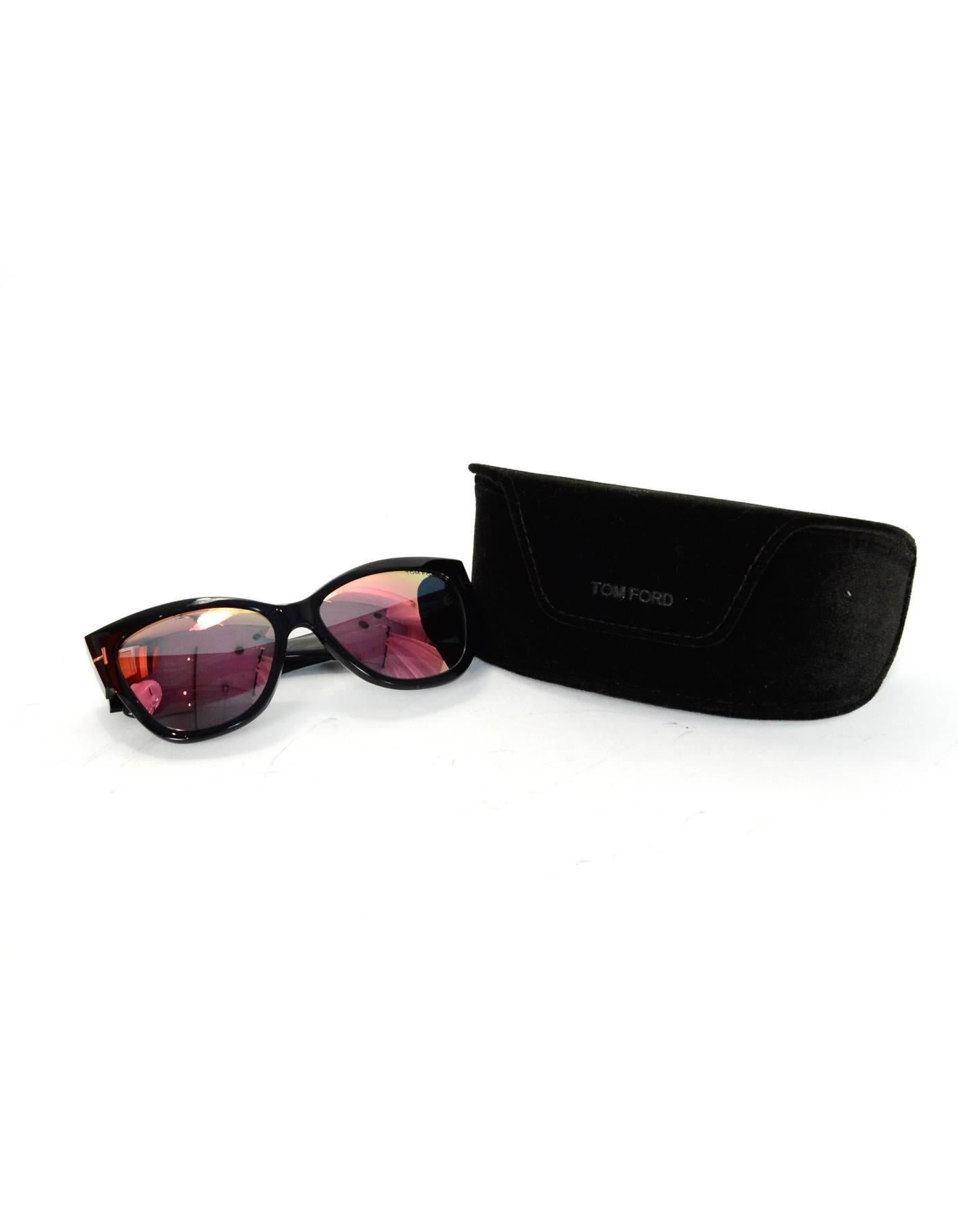 Tom Ford Black Anoushka Cat-Eye Mirrored Lens Sunglasses with Case rt. $445 4