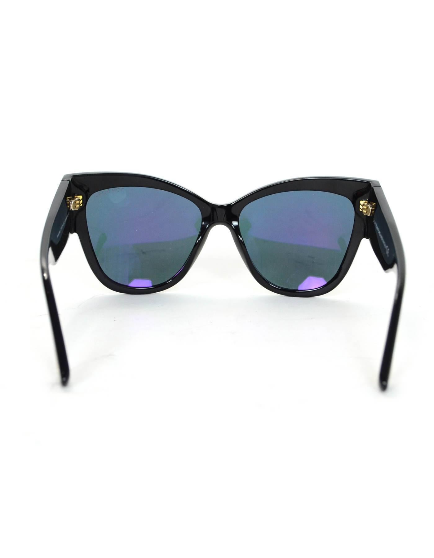 Tom Ford Black Anoushka Cat-Eye Mirrored Lens Sunglasses with Case rt. $445 1