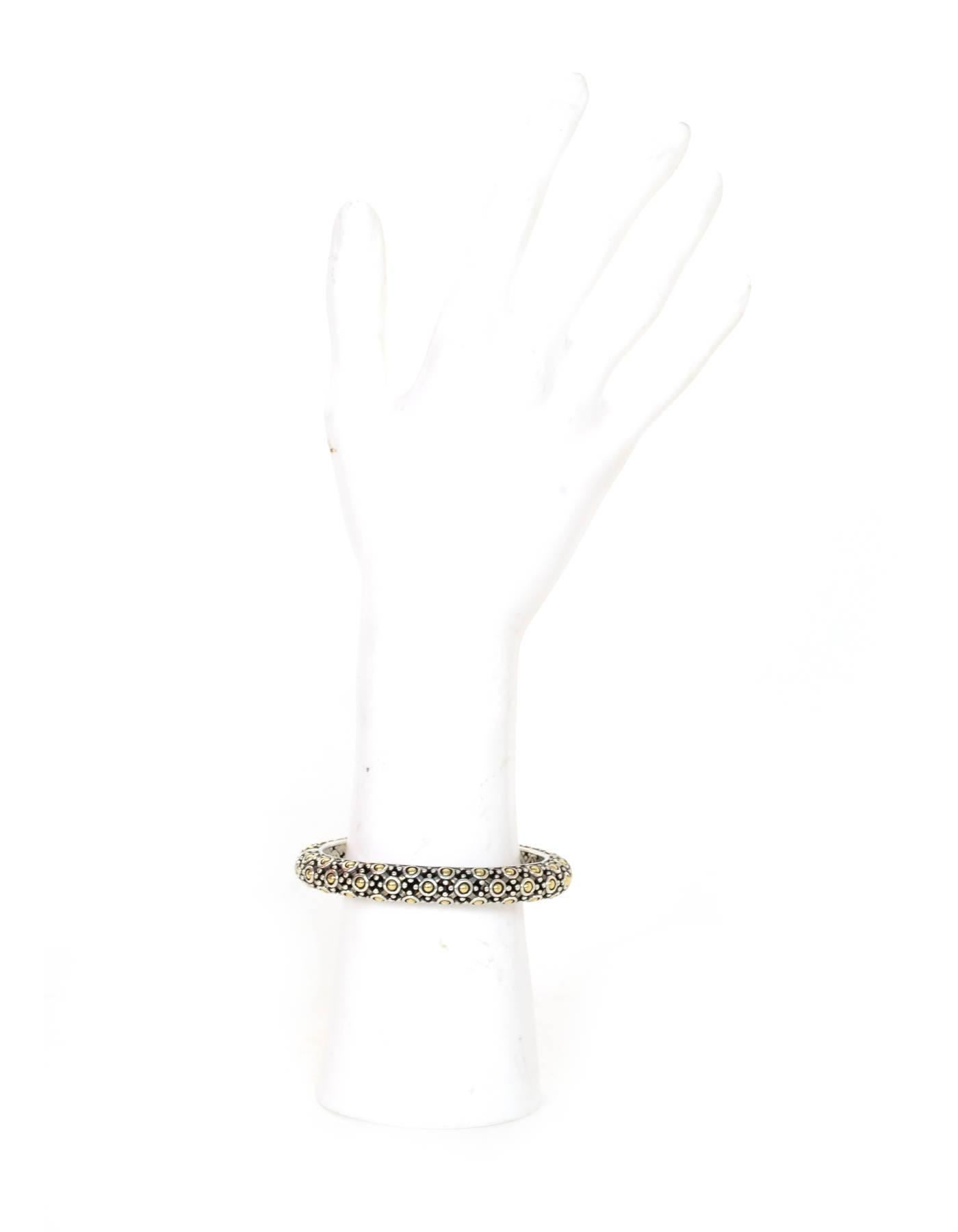 John Hardy Sterling, 18k Gold & Pearl Jaisalmer Dot Hinge Bracelet with Dust Bag 2