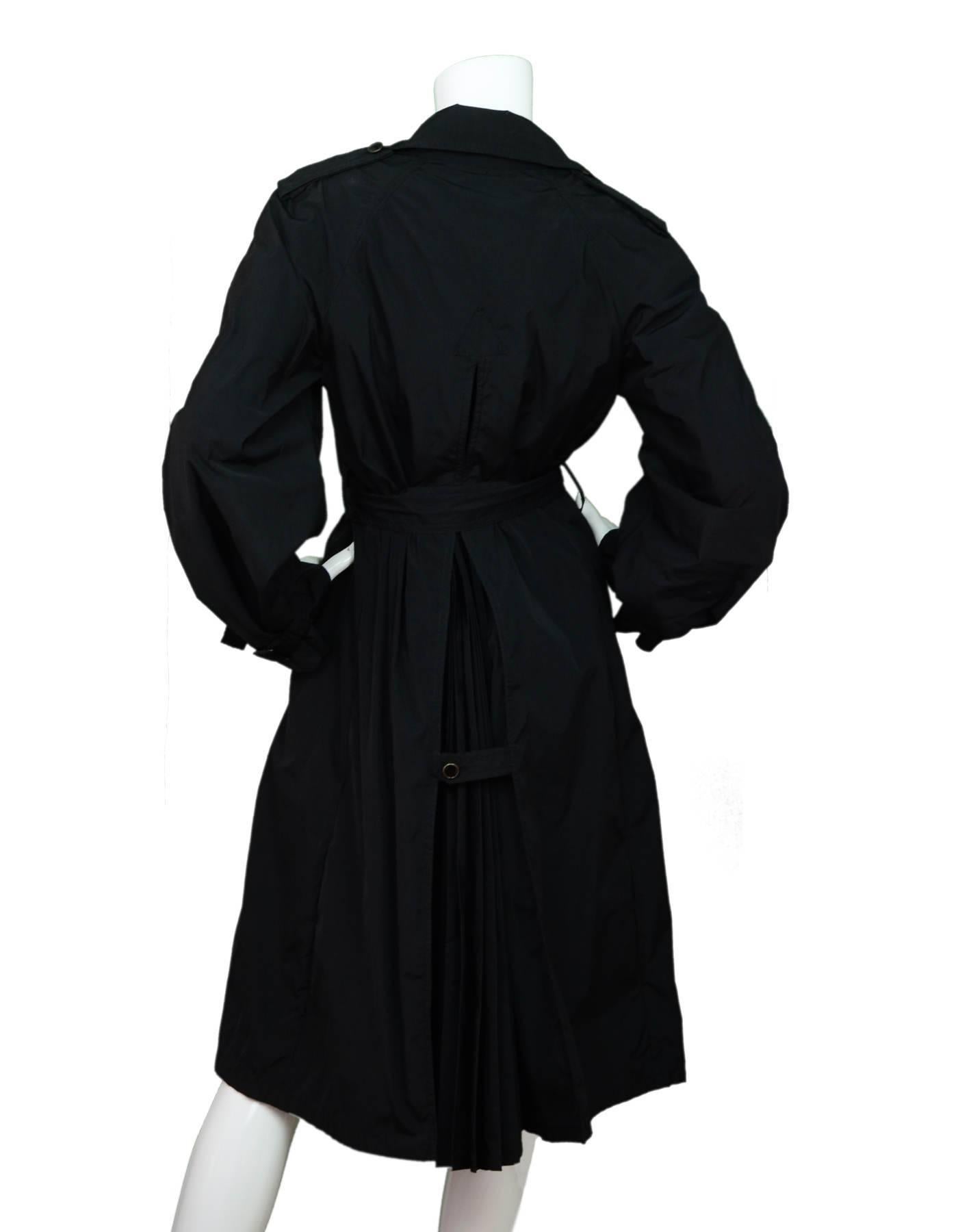 Stella McCartney Black Trench Coat Sz IT40 In Excellent Condition In New York, NY