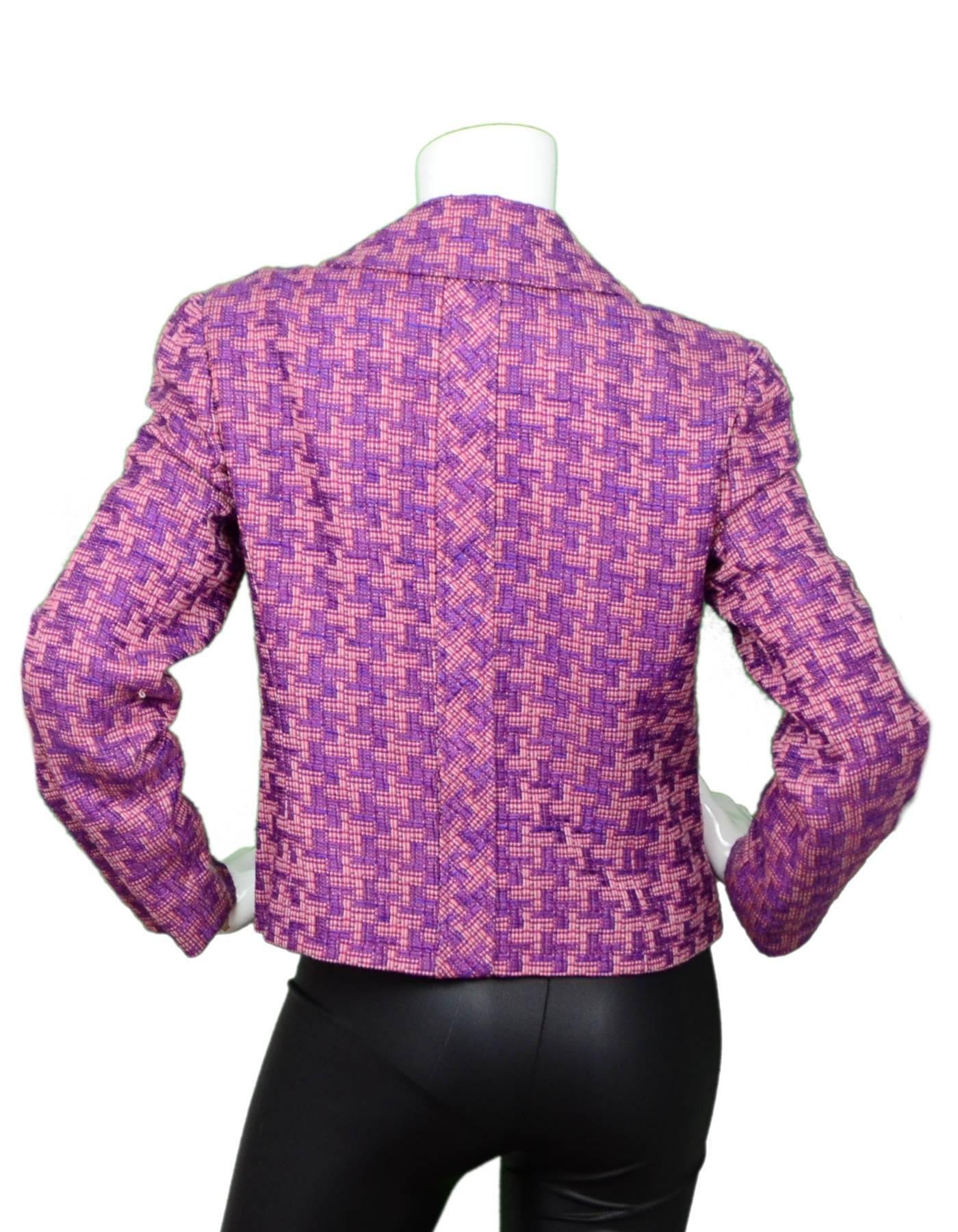 Gray Chanel Purple & Pink Jacket Sz FR42