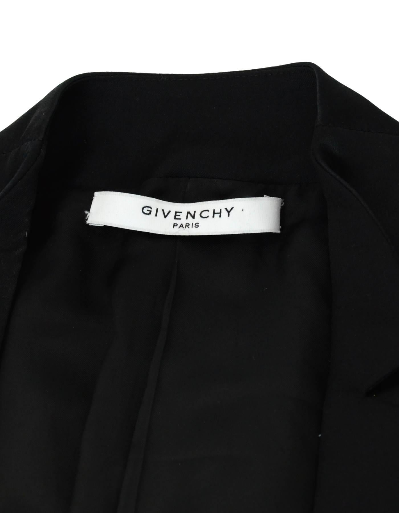 Women's Givenchy Black Wool Blazer Sz FR36