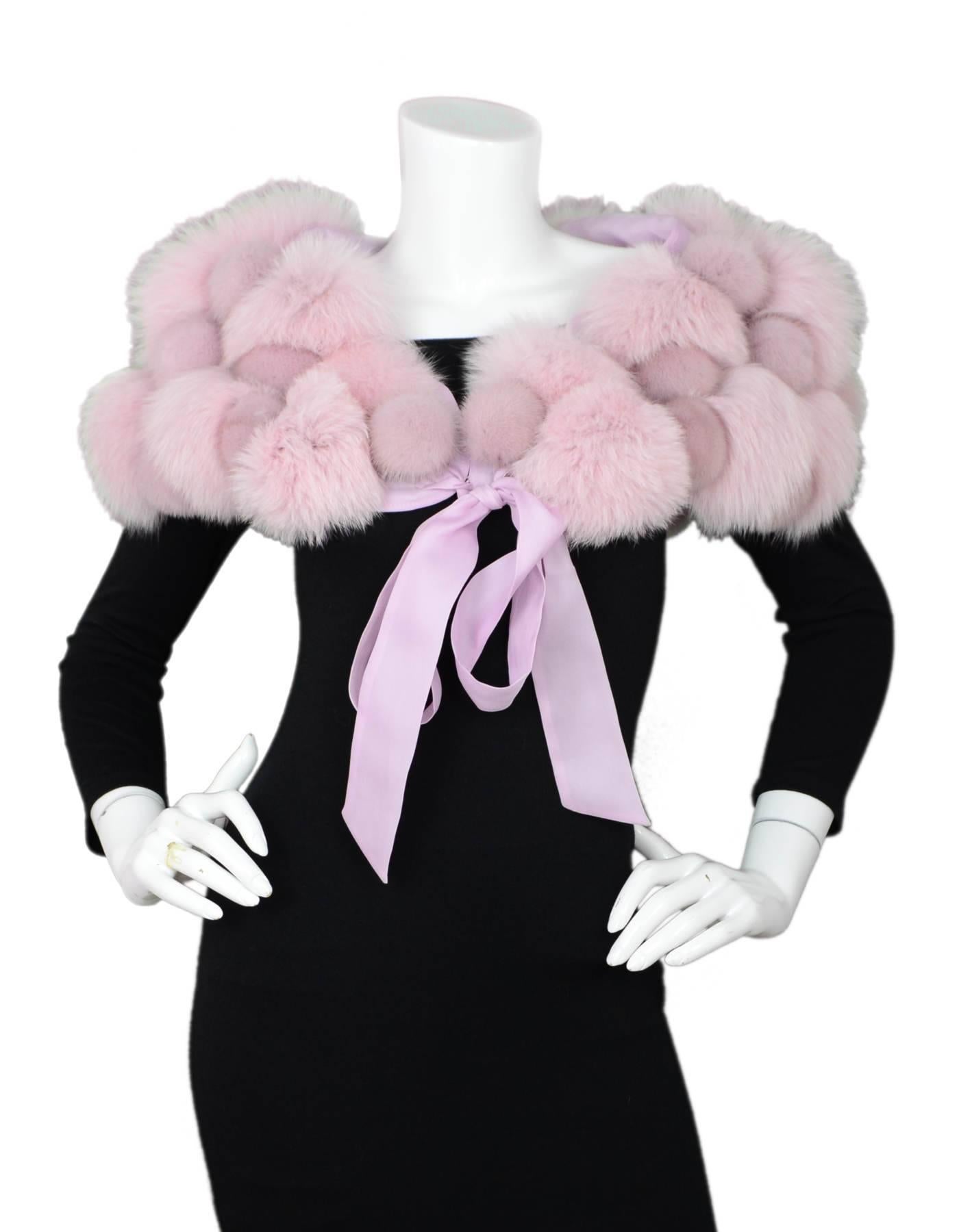  Oscar De La Renta Pink Fox Fur Bolero 

Made In: USA
Color: Pink
Composition: 100% fox fur on 100% silk
Overall Condition: Excellent pre-owned condition

Measurements: ONE SIZE
Length: 38