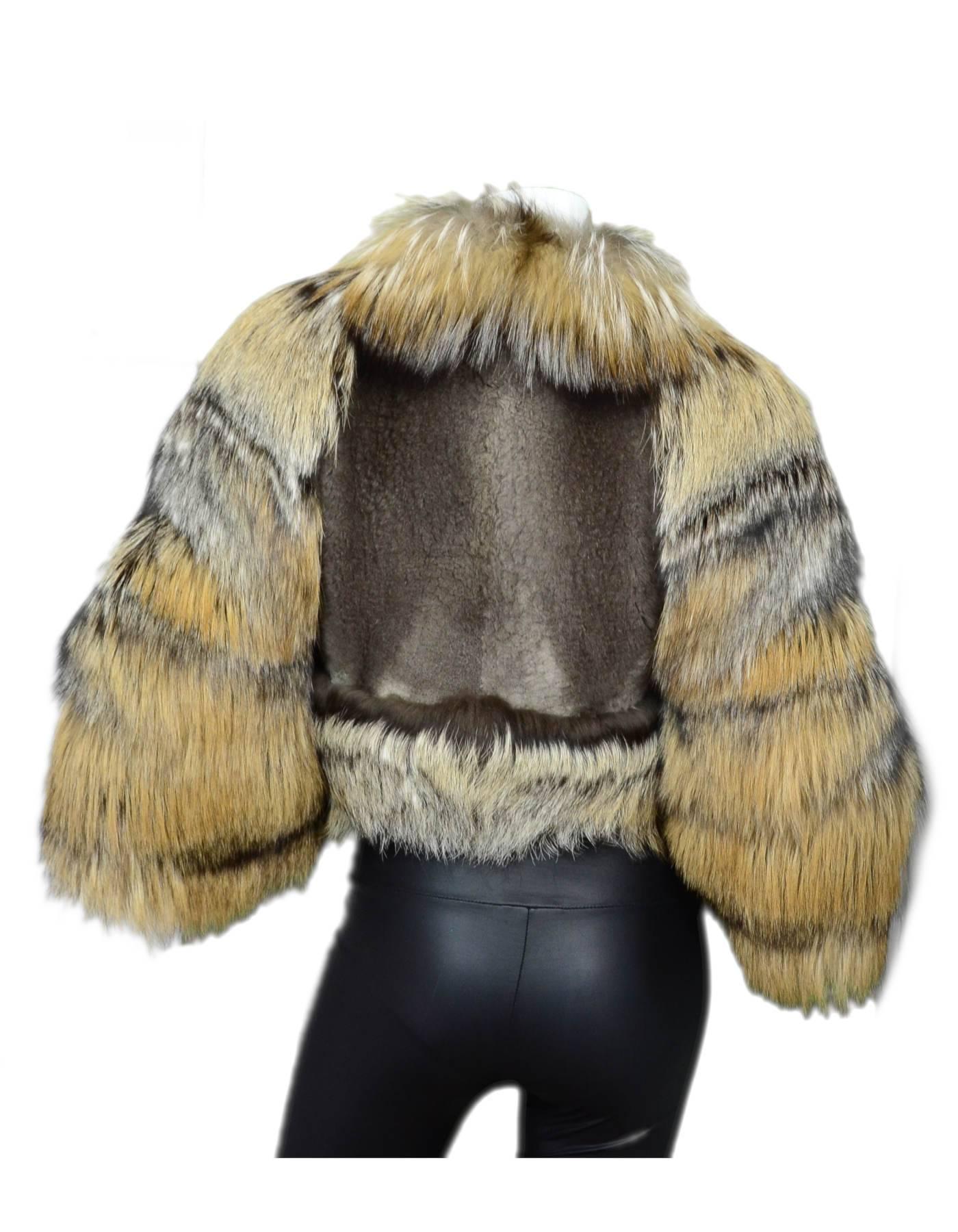 Emilio Pucci Runway Cropped Fox Fur Jacket In Excellent Condition In New York, NY