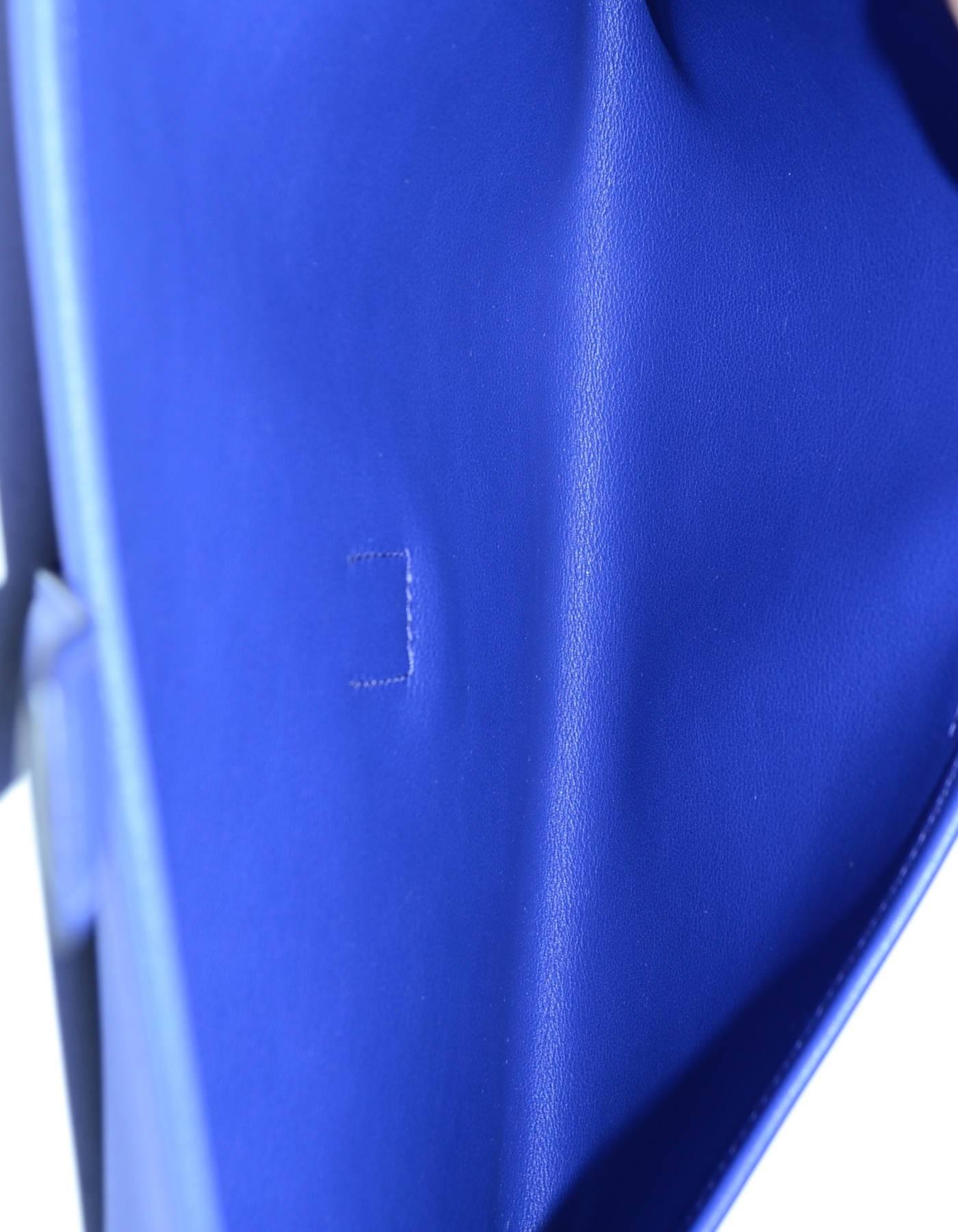 Hermes 2017 Blue Bleu Electrique Swift Leather Jige Elan 29 H Clutch Bag 2