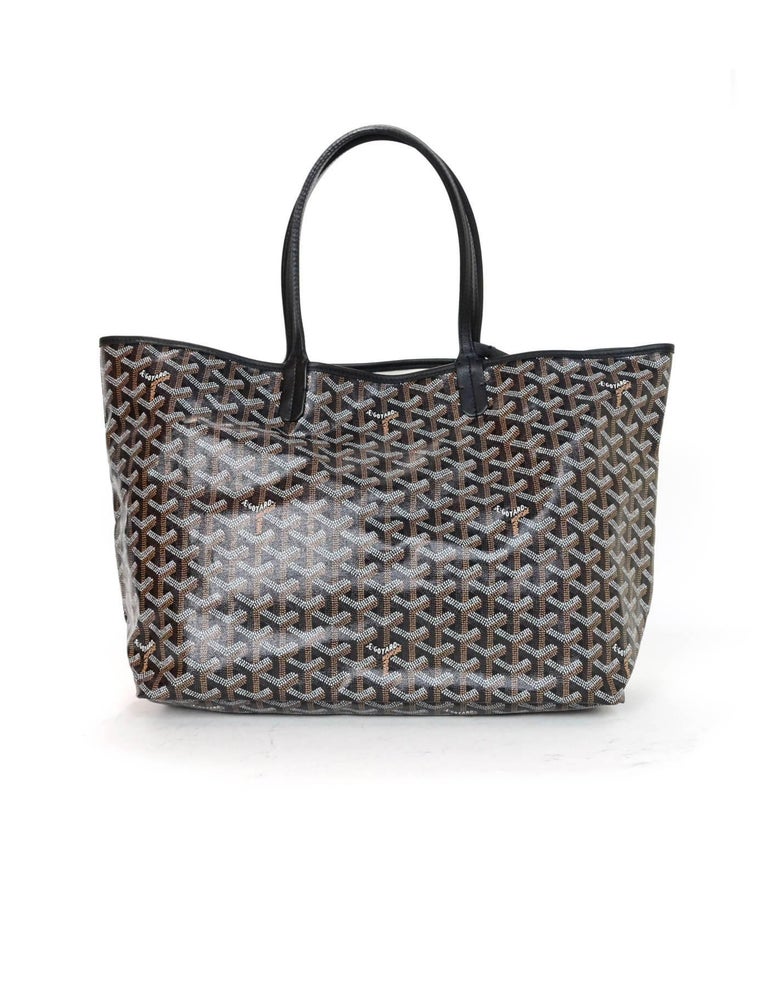 Goyard Black Chevron St Louis PM Tote Bag with Dust Bag For Sale at 1stdibs