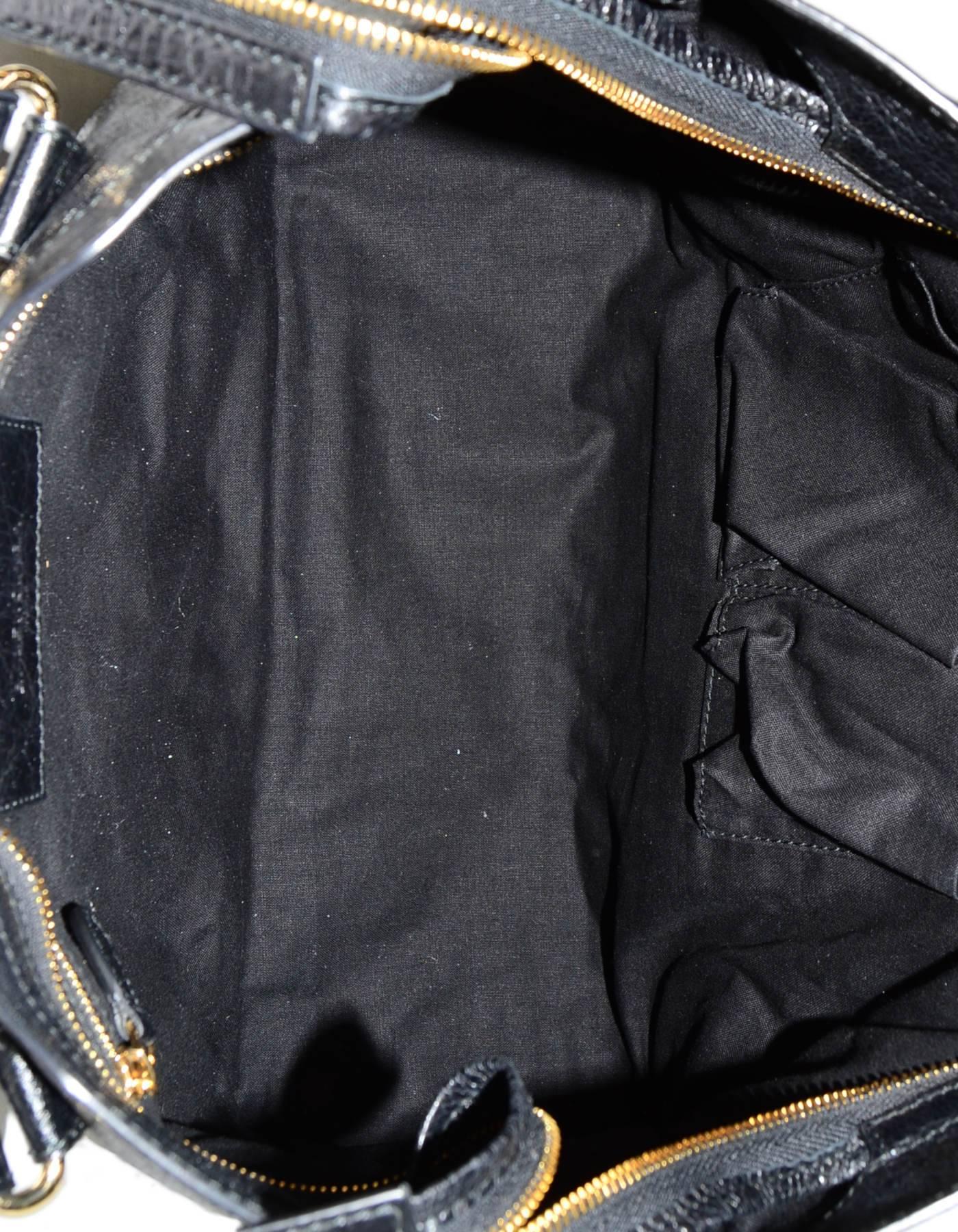 Balenciaga Black Distressed Leather Giant 12 City Moto Satchel Bag  1