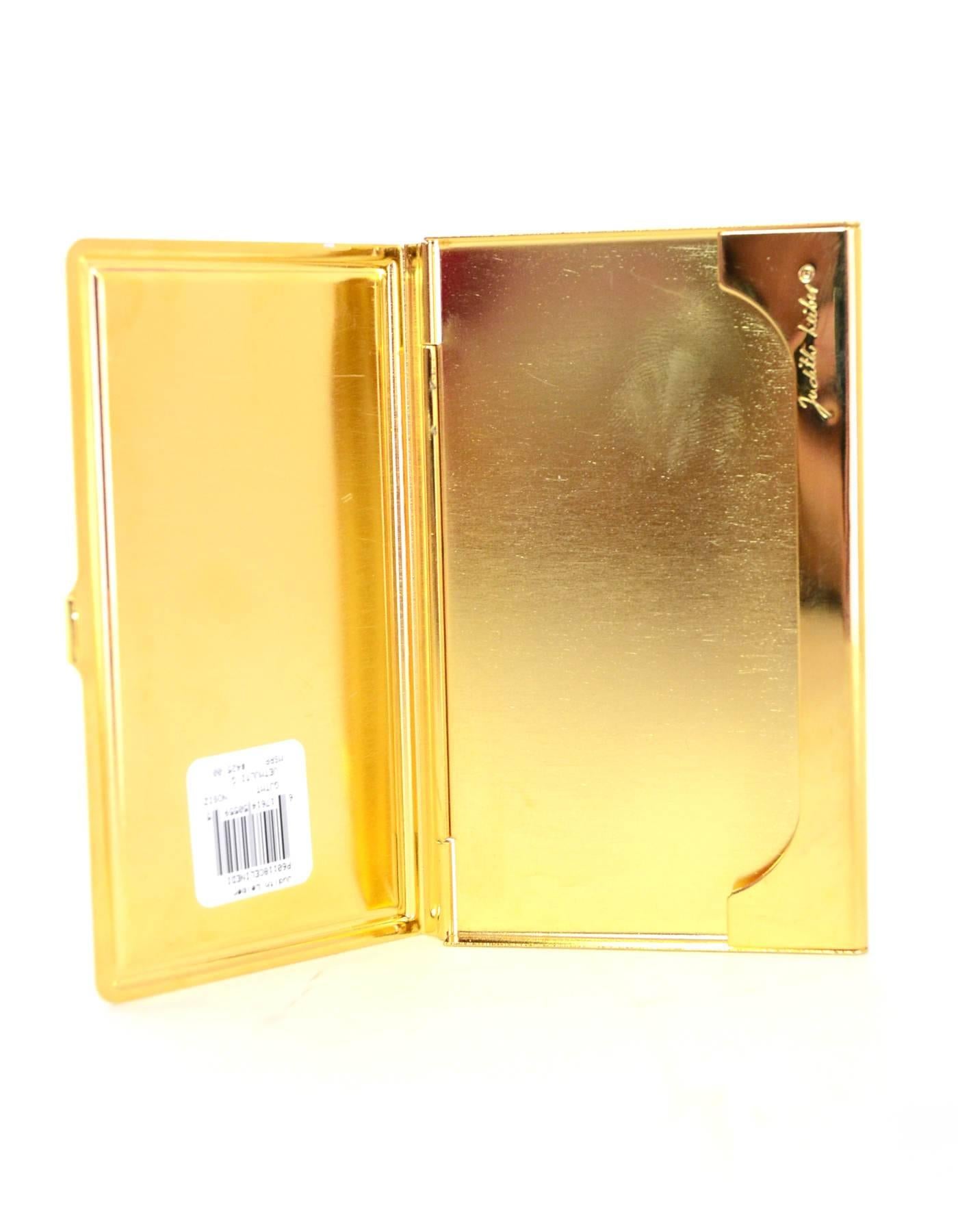 Beige Judith Leiber Celine Dion Black & Red Swarovski Crystal Card Case w. Box