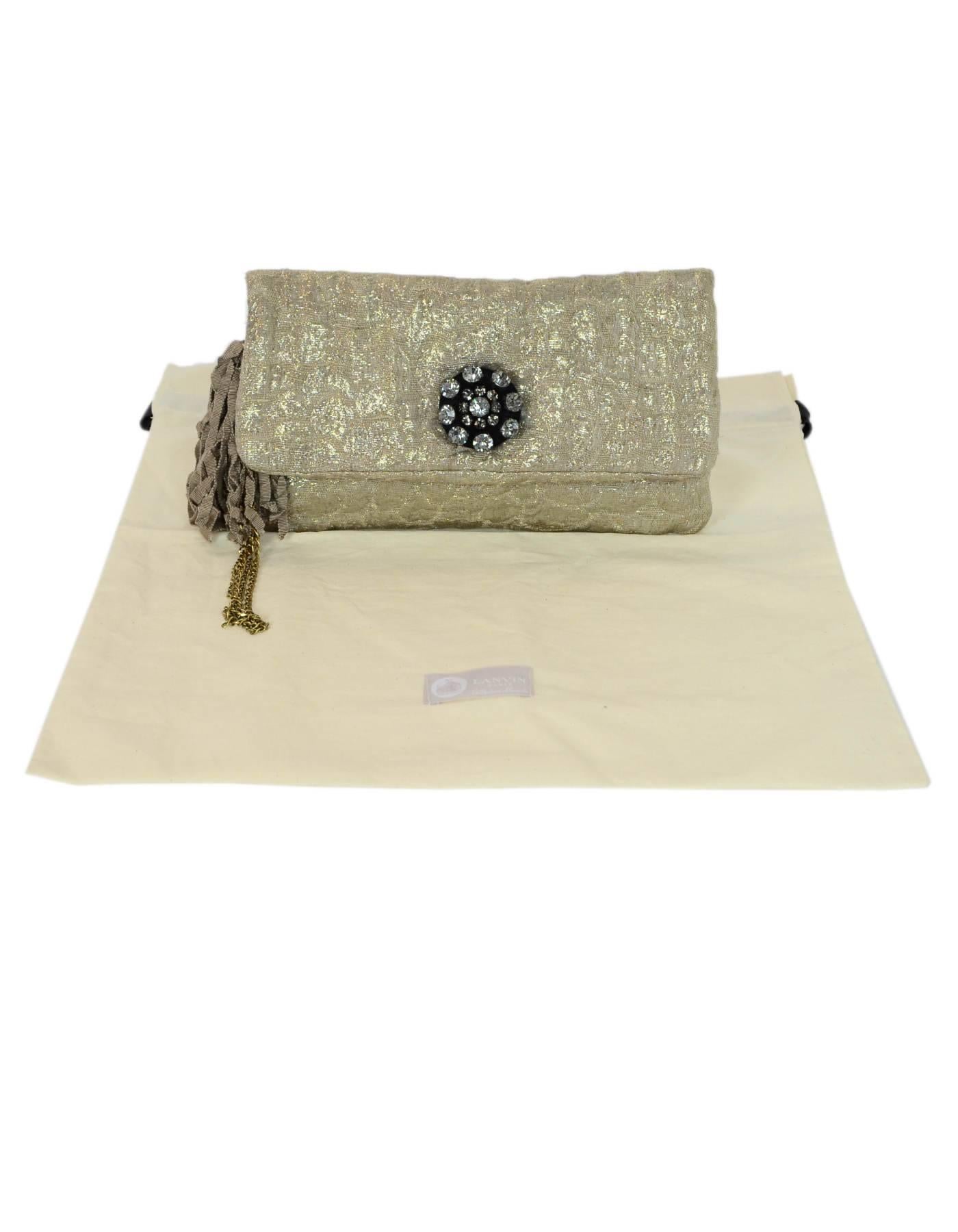 Lanvin Gold Lurex Sac Oulouette Clutch/Wristlet Bag with Dust Bag 3