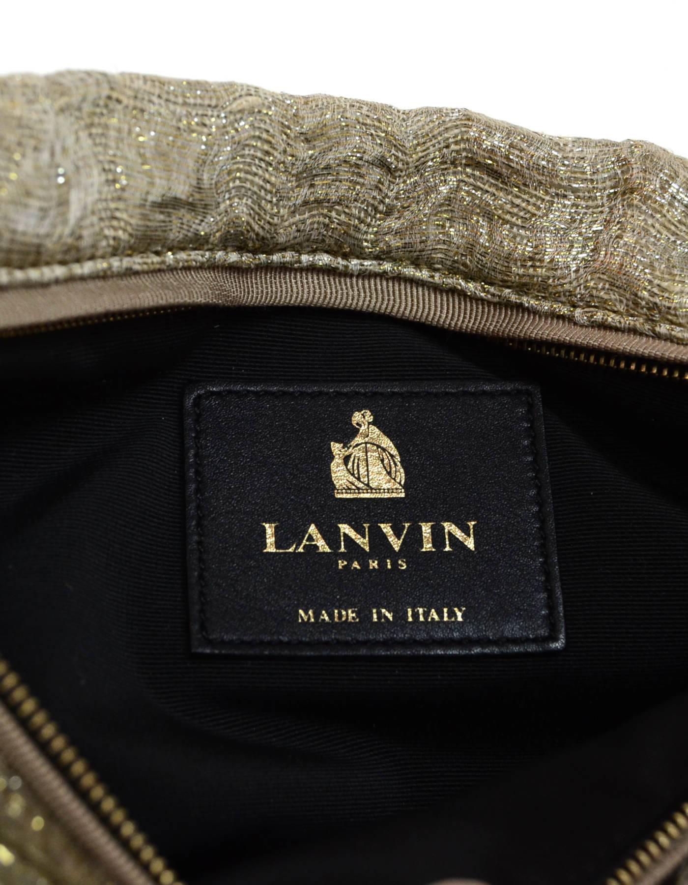 Lanvin Gold Lurex Sac Oulouette Clutch/Wristlet Bag with Dust Bag 2