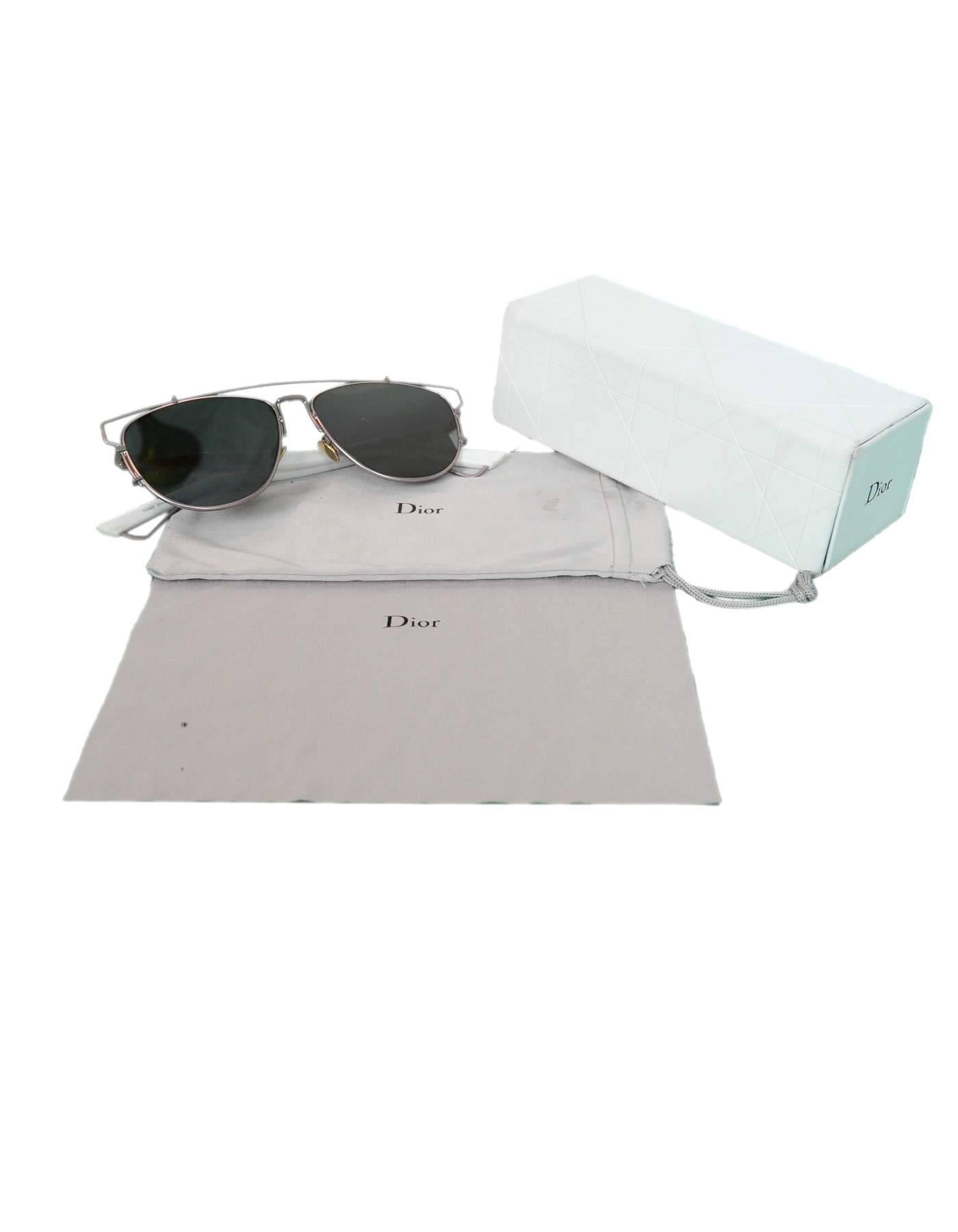 Christian Dior White & Pink Mirrored Technologic Sunglasses with Case 1