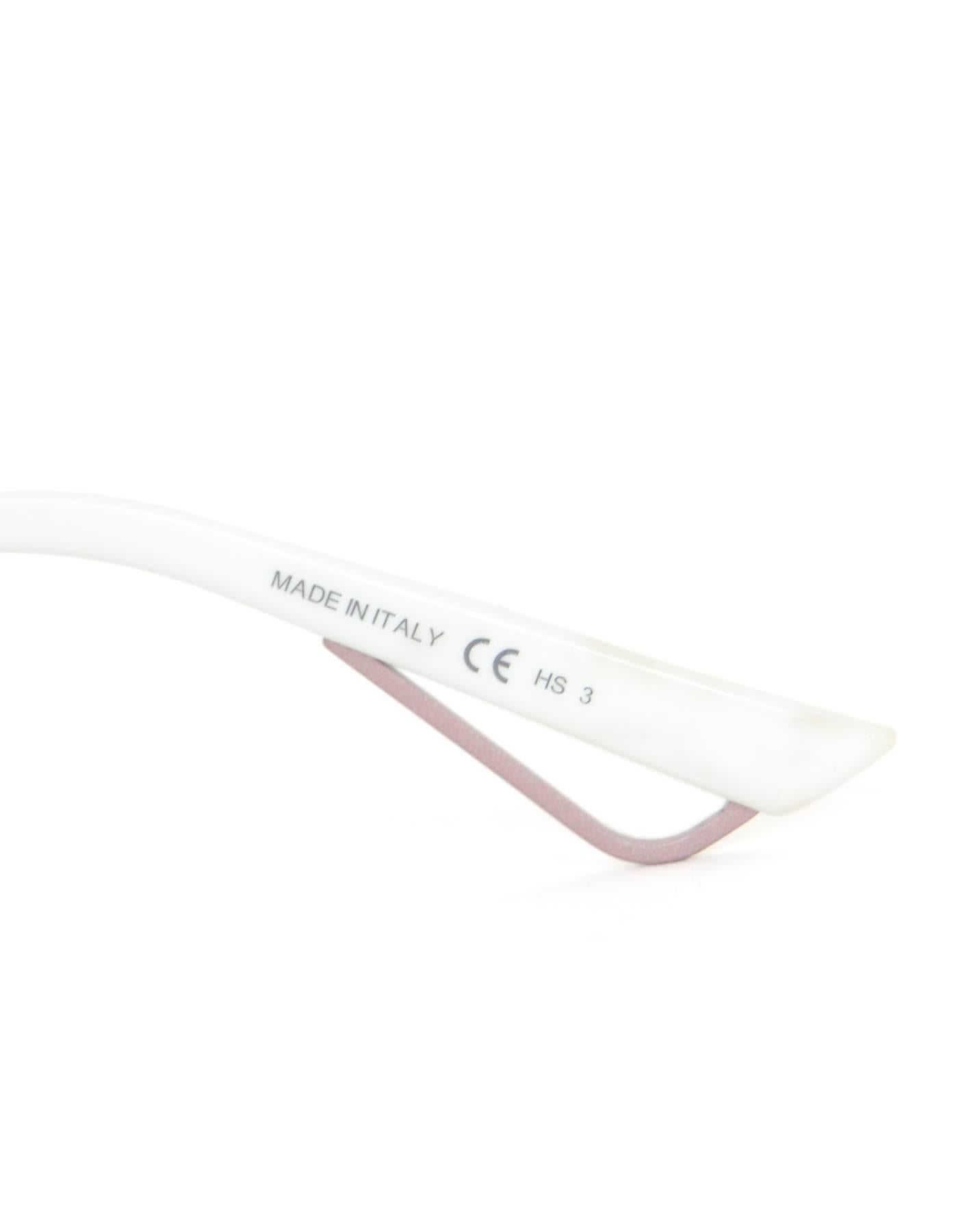 Women's Christian Dior White & Pink Mirrored Technologic Sunglasses with Case