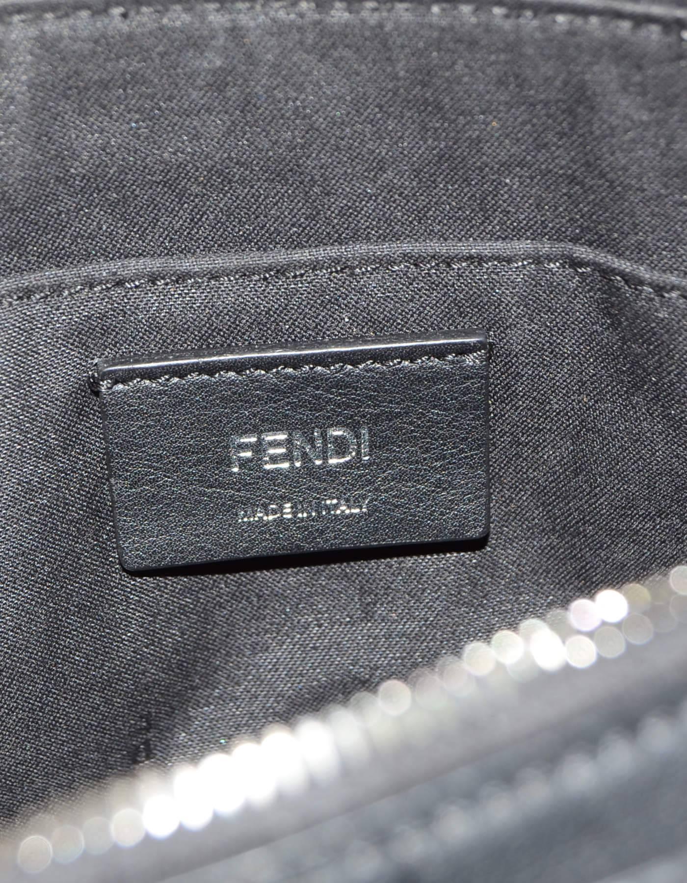 Fendi Black Leather & Mink Pom Pom Mini By The Way Crossbody Bag with Dust Bag 5