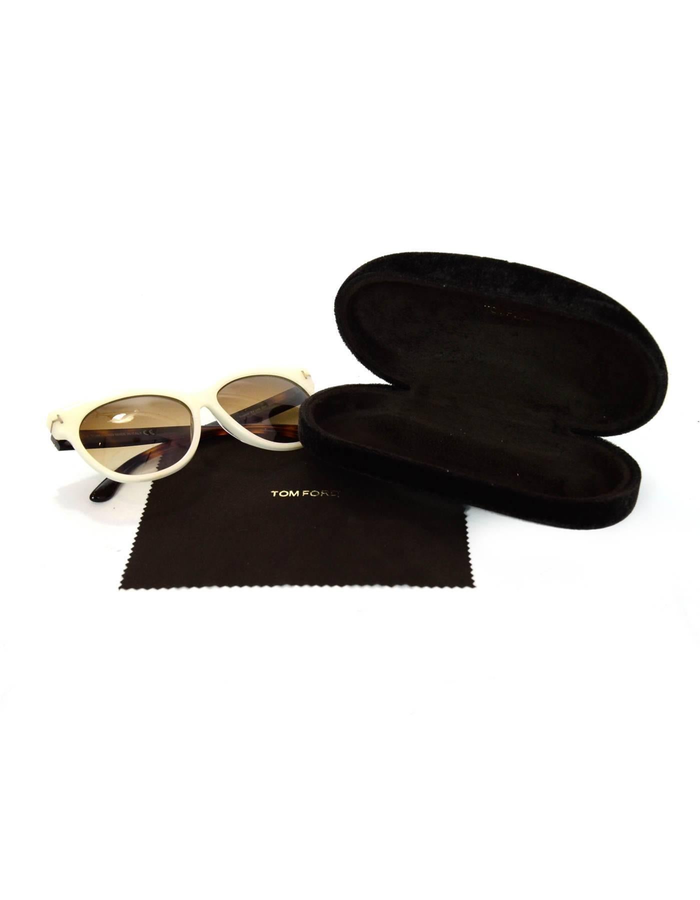 Tom Ford Ivory & Tortoise Saskia Sunglasses with Case 2