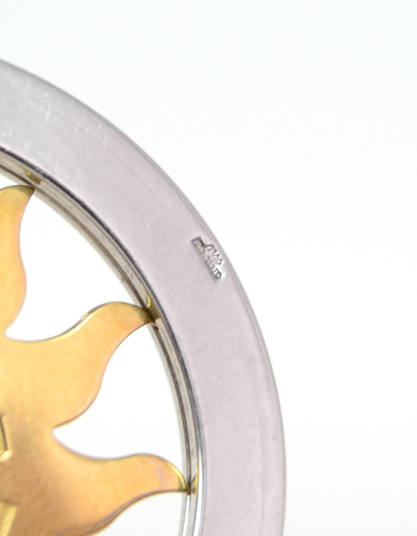 Bvlgari Bulgari Tondo Sun Halskettenanhänger aus Edelstahl und 18 Karat Gelbgold im Zustand „Hervorragend“ in New York, NY