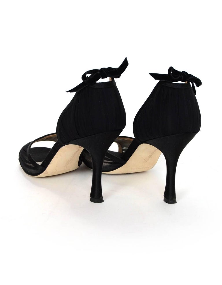 Escarpins O Jour Noir En Cuir à Bout Ouvert Et Bride Cheville - Taille 9 US (39 EU), Neuf Sans Boîte
