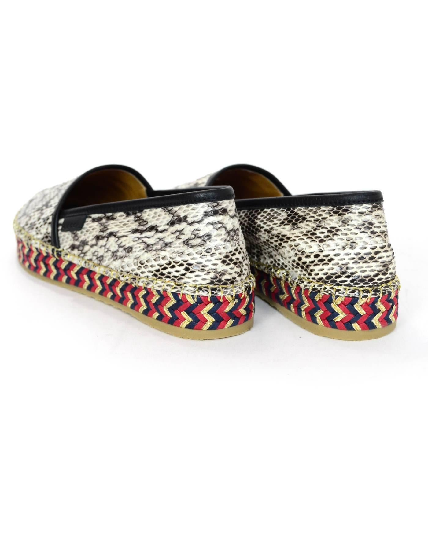 Gucci Snakeskin Pilar Espadrilles Sz 36.5 NIB In Excellent Condition In New York, NY