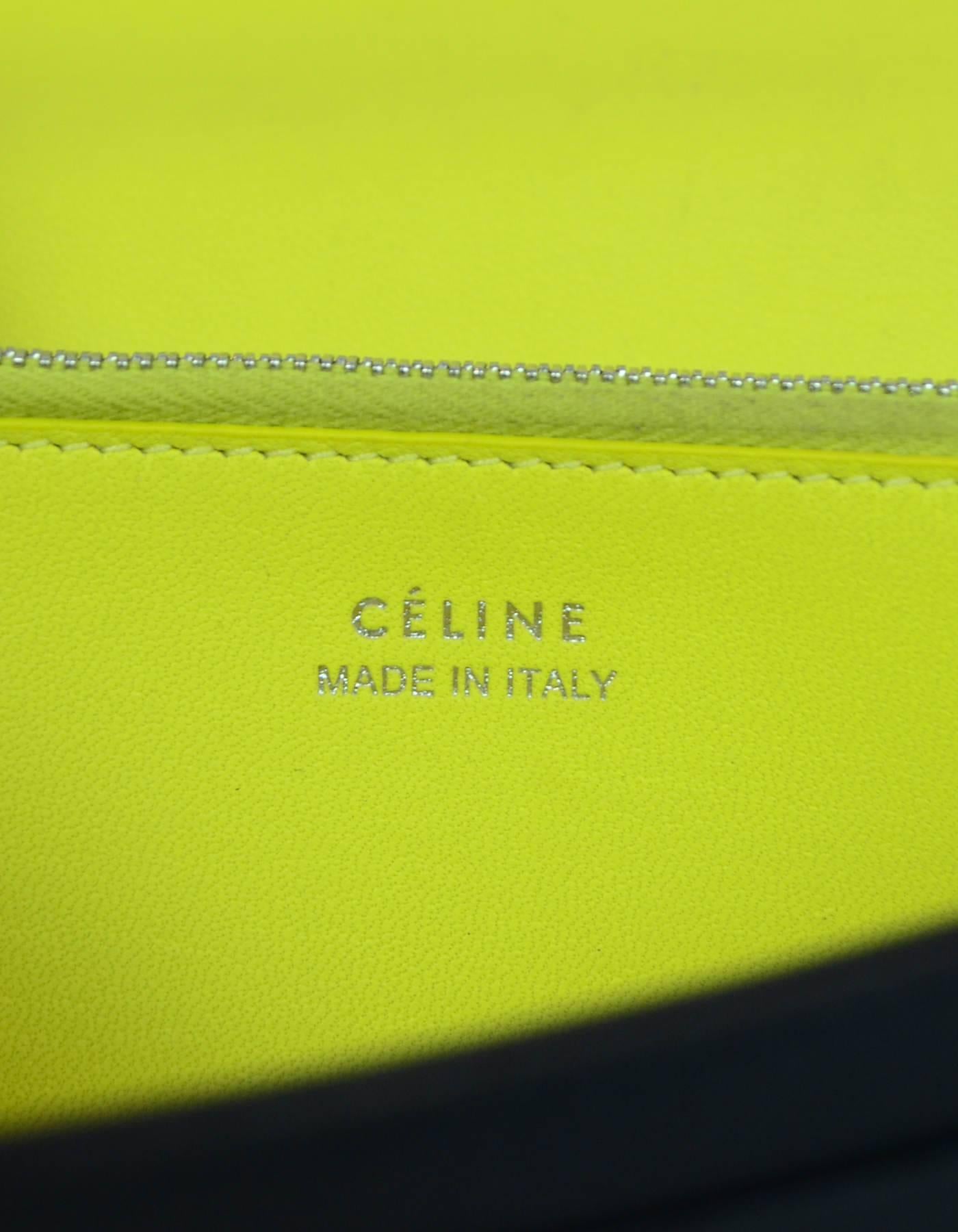 Women's Celine Black Leather Large Multifunction Wallet