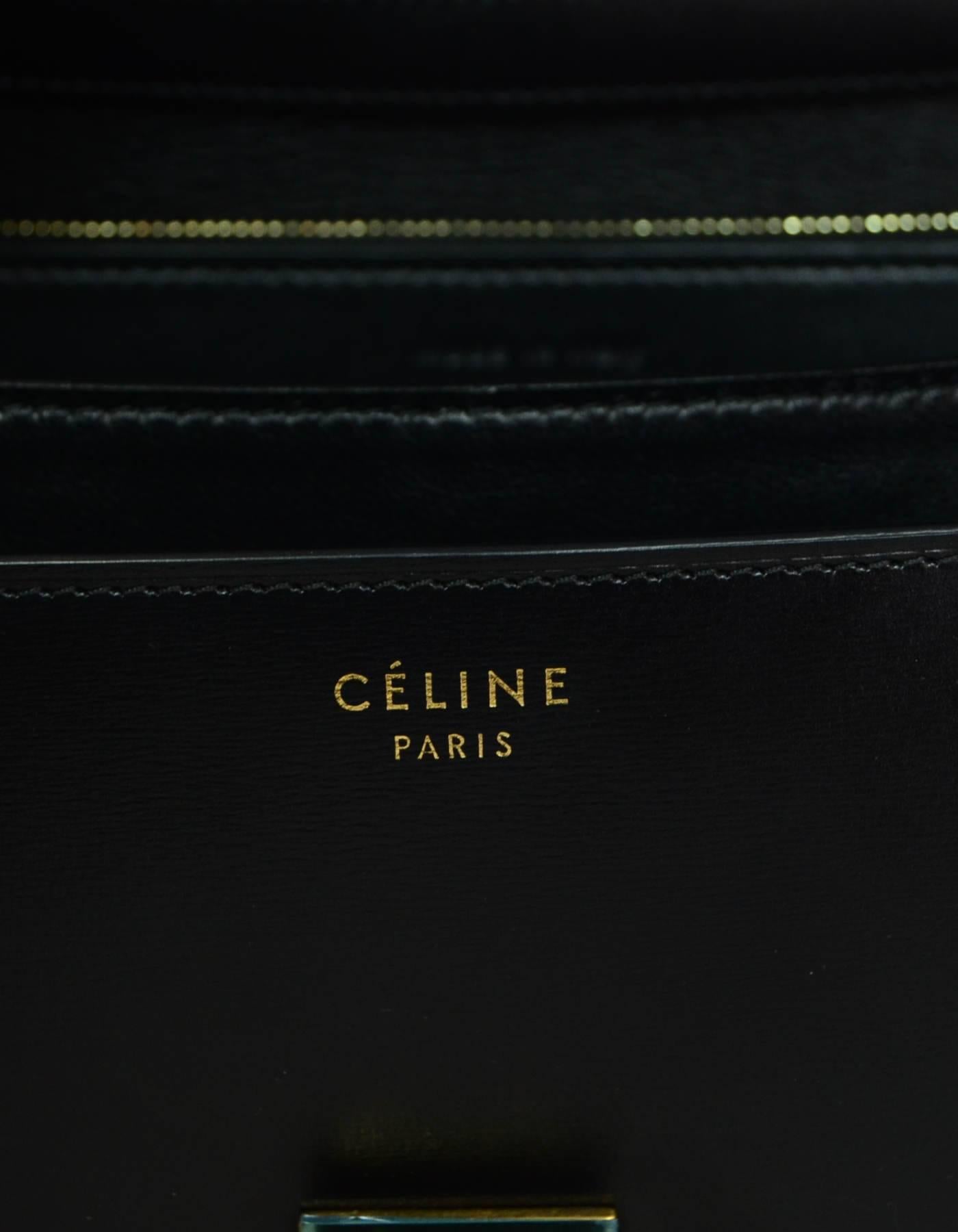 Women's Celine Black Calfskin Medium Box Bag w. Box & Dust Bag 