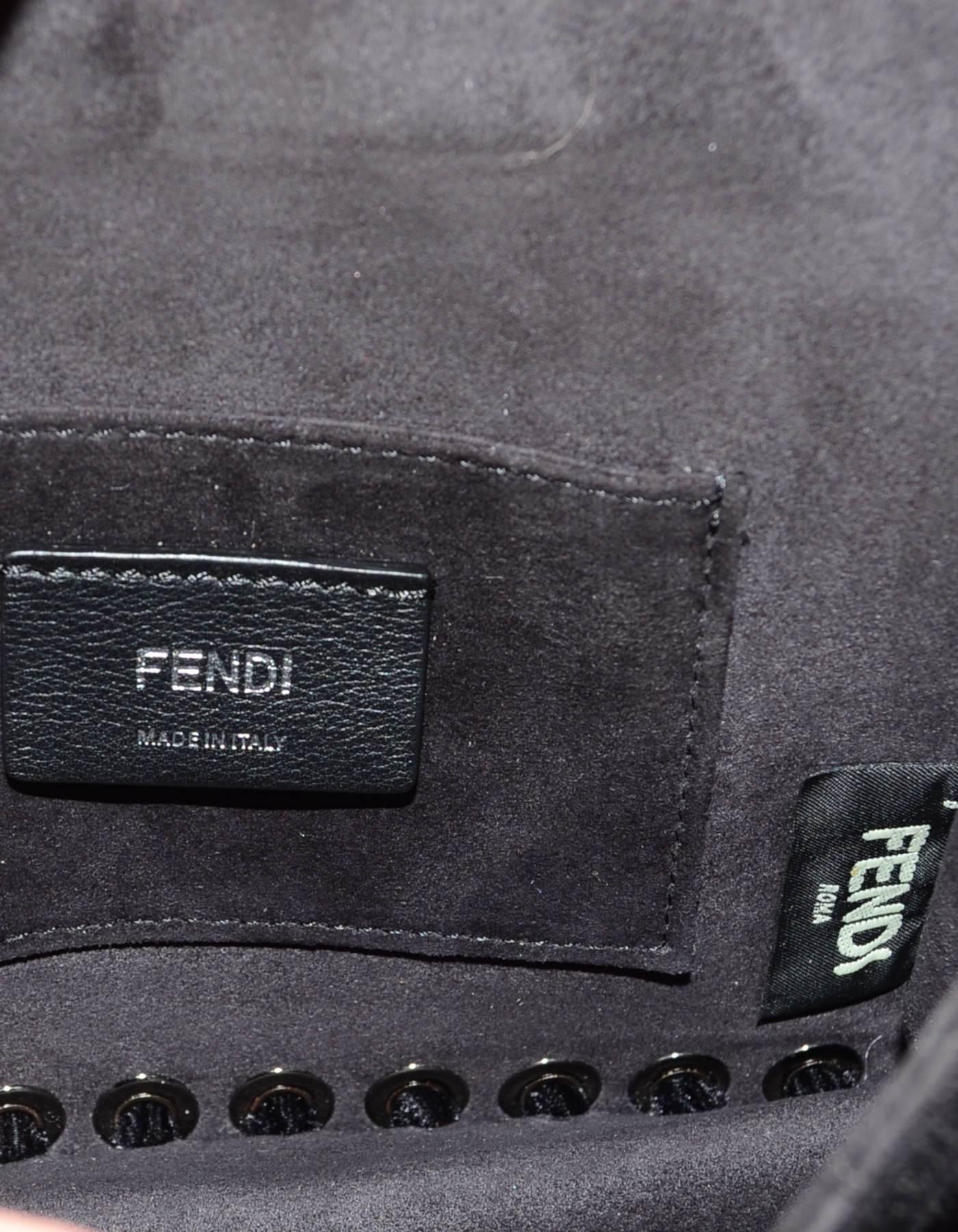 Fendi Black Leather Kan I Mini Whipstitch Stones Bag 3