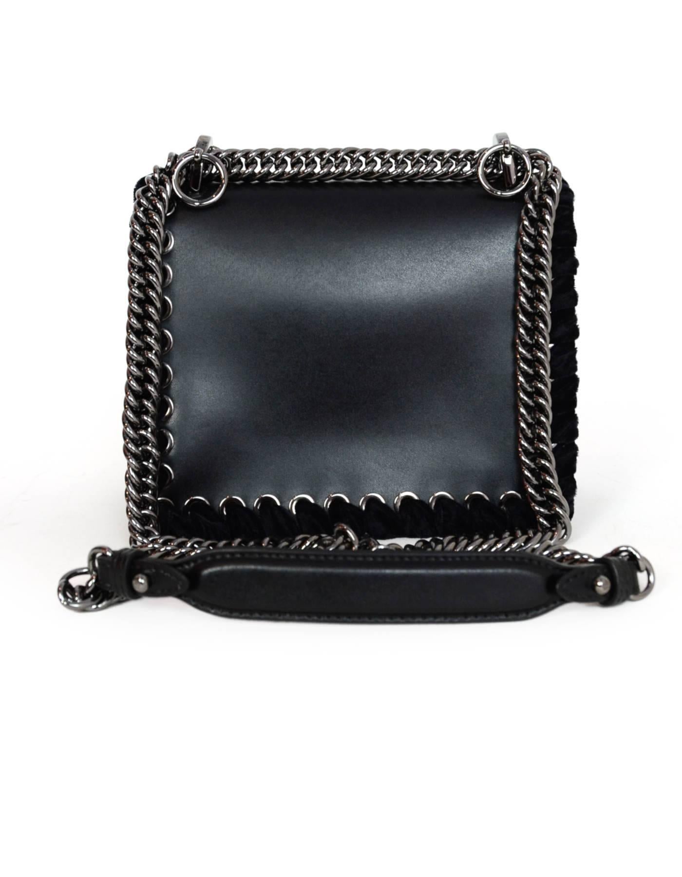 Fendi Black Leather Kan I Mini Whipstitch Stones Bag In Excellent Condition In New York, NY