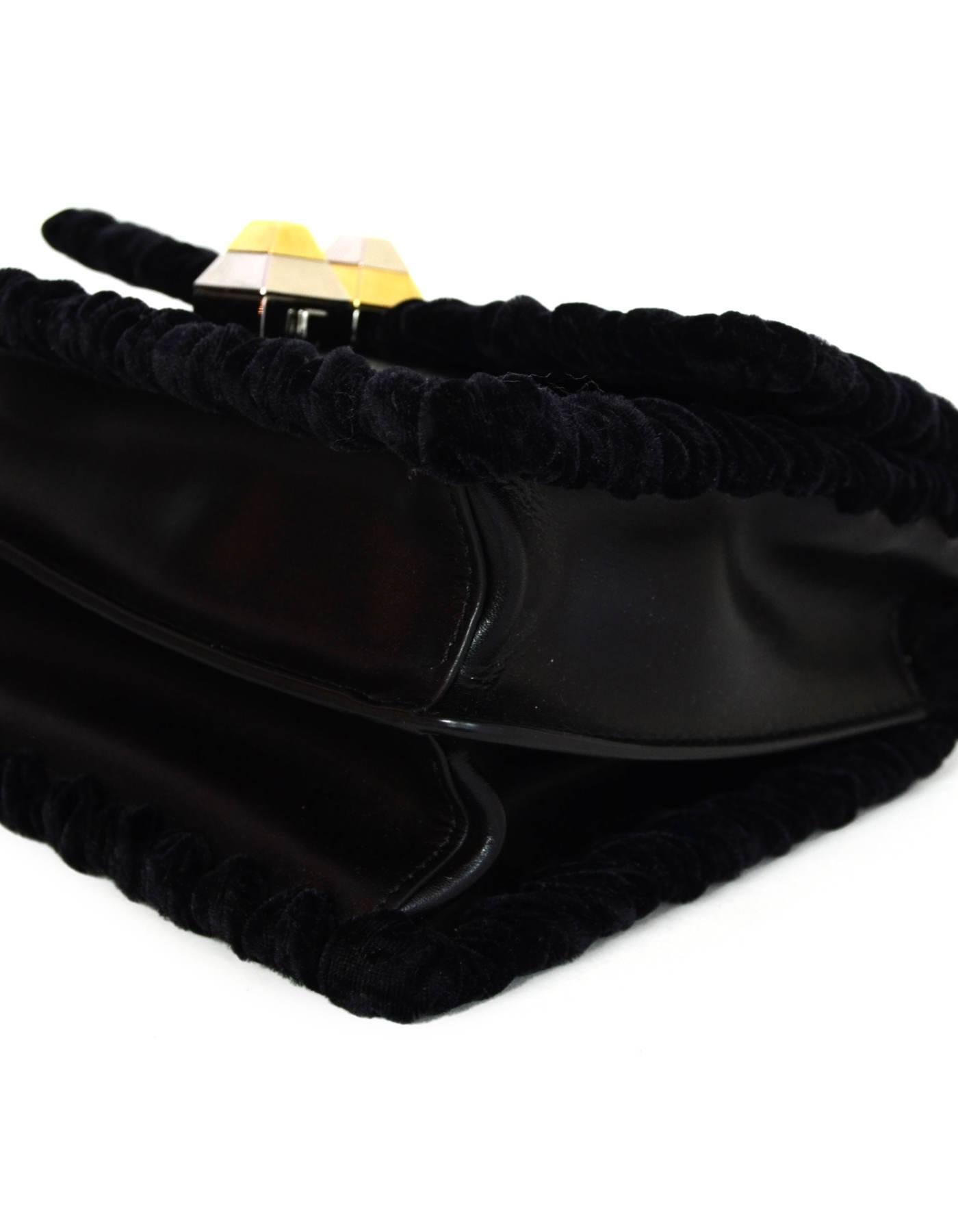 Fendi Black Leather Kan I Mini Whipstitch Stones Bag 1