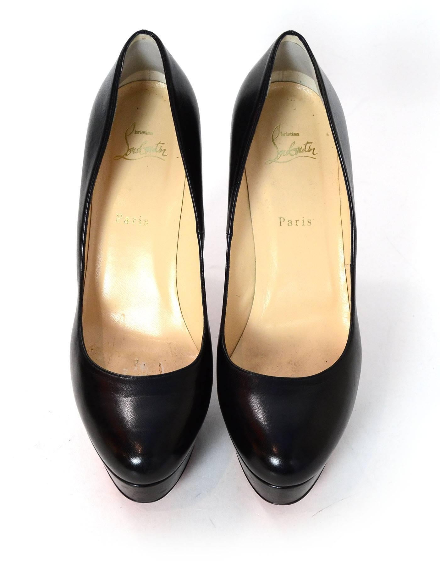 Christian Louboutin Black Leather Bianca 140mm Pumps Sz 41 with DB In Excellent Condition In New York, NY
